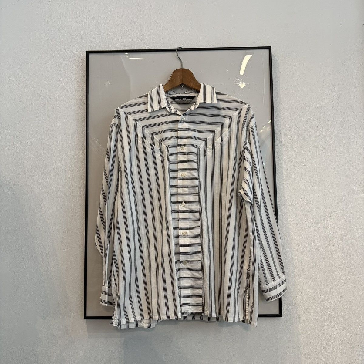 Kansai Yamamoto KANSAI YAMAMOTO STRIPED GEOMETRIC SHIRT Size US M / EU 48-50 / 2 - 1 Thumbnail
