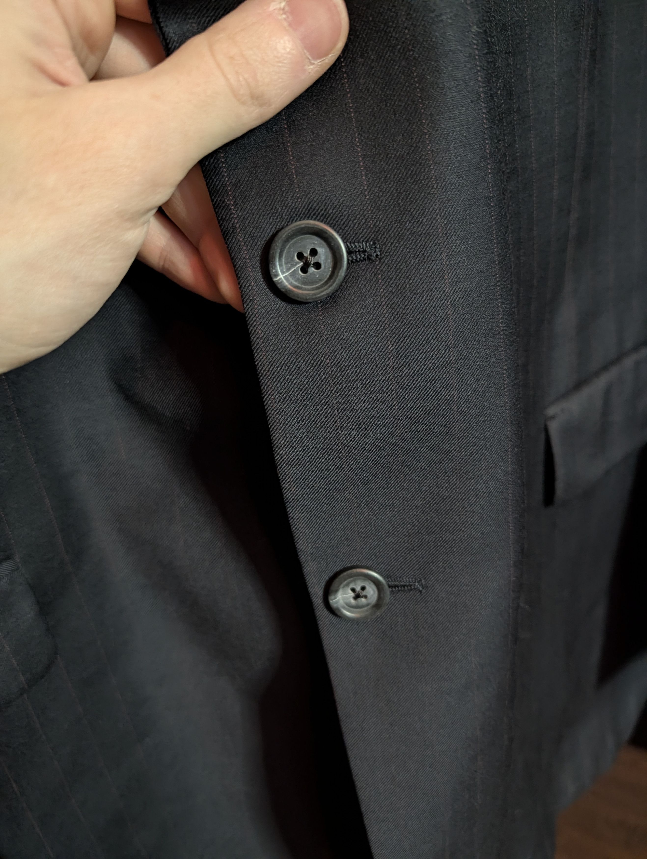 Burberry BURBERRY Black Pinstripe wool MiUSA blazer 46L Size 46L - 4 Thumbnail