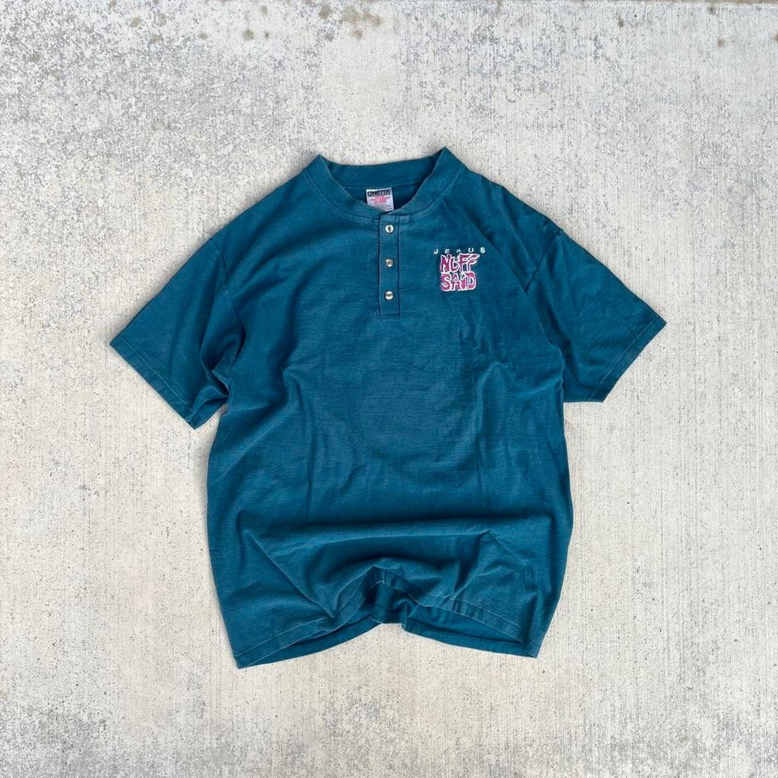 Other Jesus Nuff Said Oneita Rare 00’s Super Heavyweight Hanley Size US XL / EU 56 / 4 - 1 Thumbnail