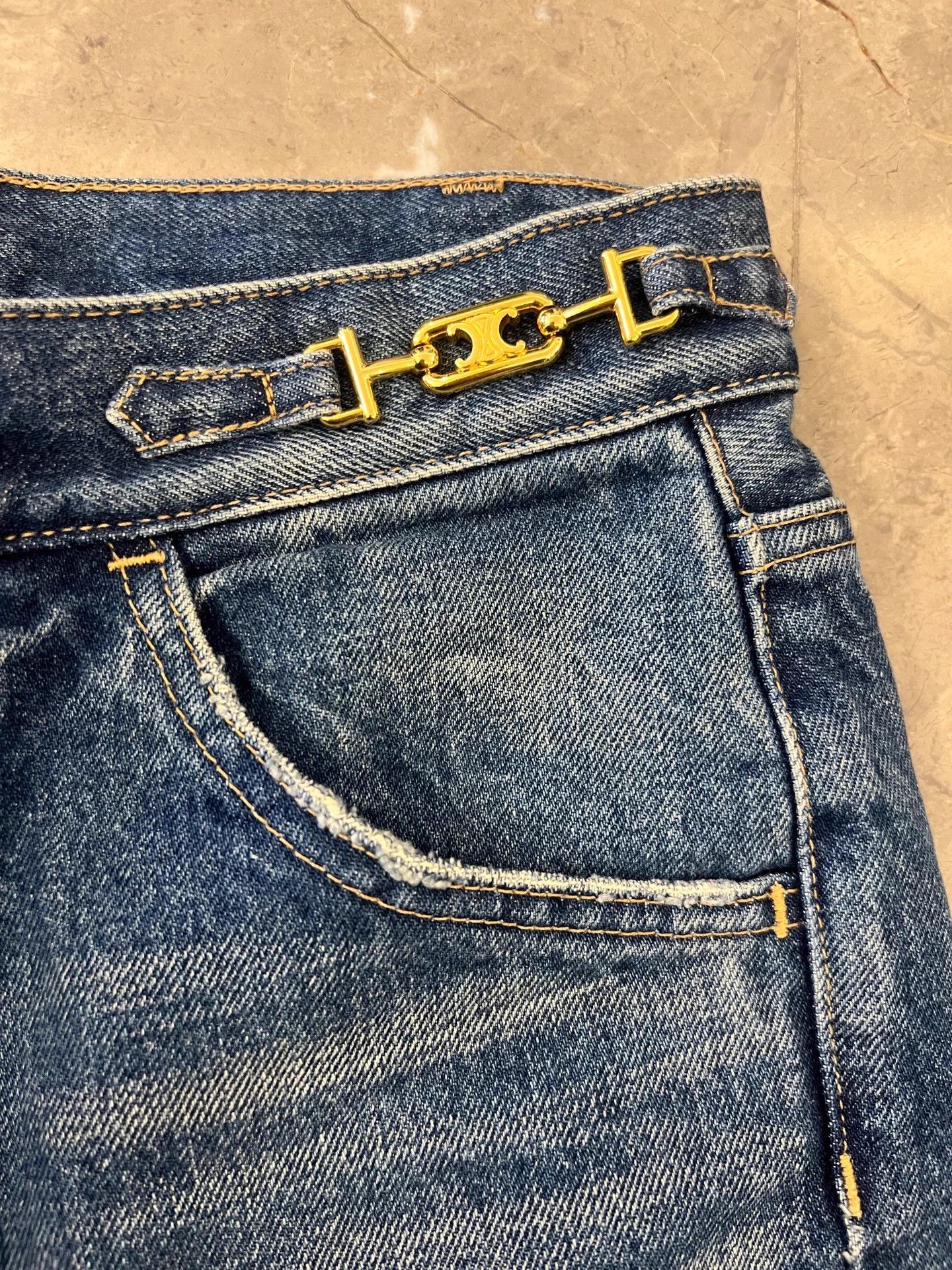 Celine Celine By Hedi Slimane FL018 Lock Gold Label Flared Jeans 27 Size 27" / US 4 / IT 40 - 3 Thumbnail