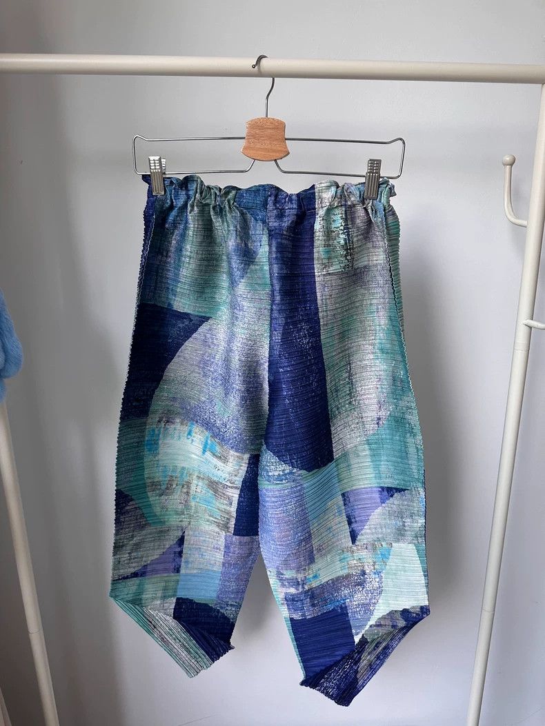 Issey Miyake Issey Miyake size:3 Blue oil painting graffiti special-sha Size 32" / US 10 / IT 46 - 6 Thumbnail