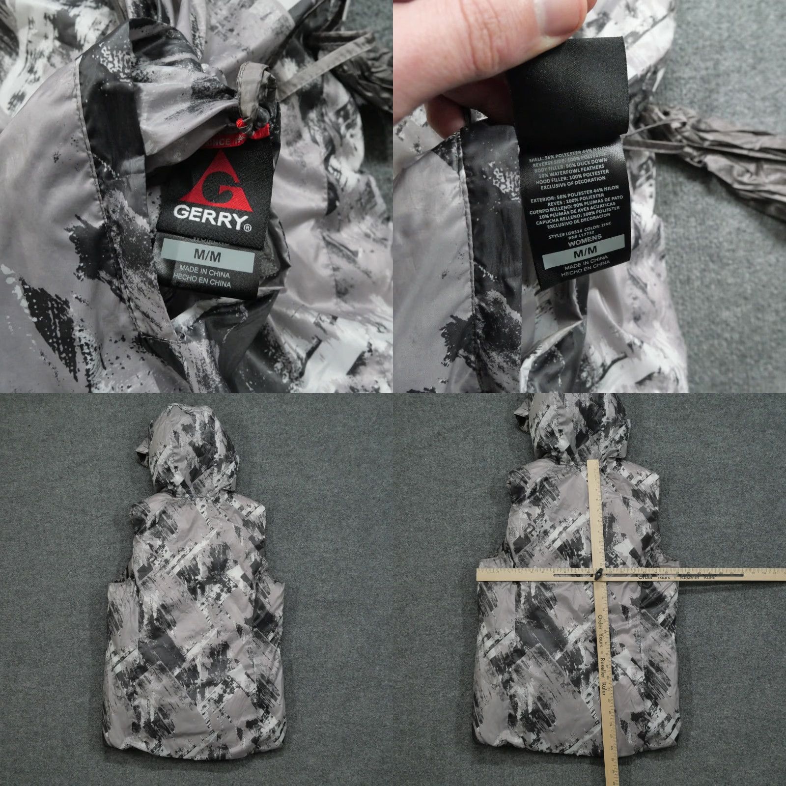 Vintage Gerry Vest Womens Medium Grey Down Puffer Reversible Hooded Outdoors Jacket Coat Size M / US 6-8 / IT 42-44 - 8 Thumbnail