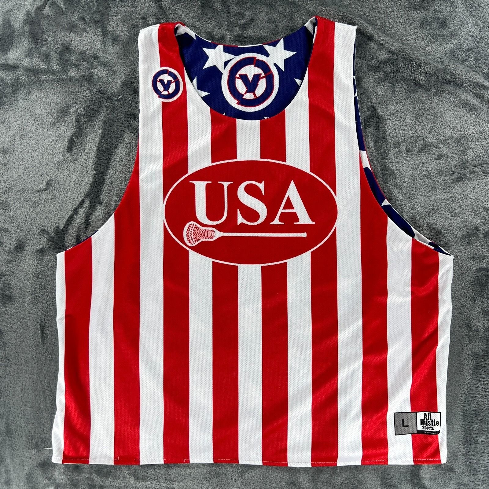 Other All Hustle Lacrosse Jersey Men L Team USA Flag United States Size US L / EU 52-54 / 3 - 2 Thumbnail