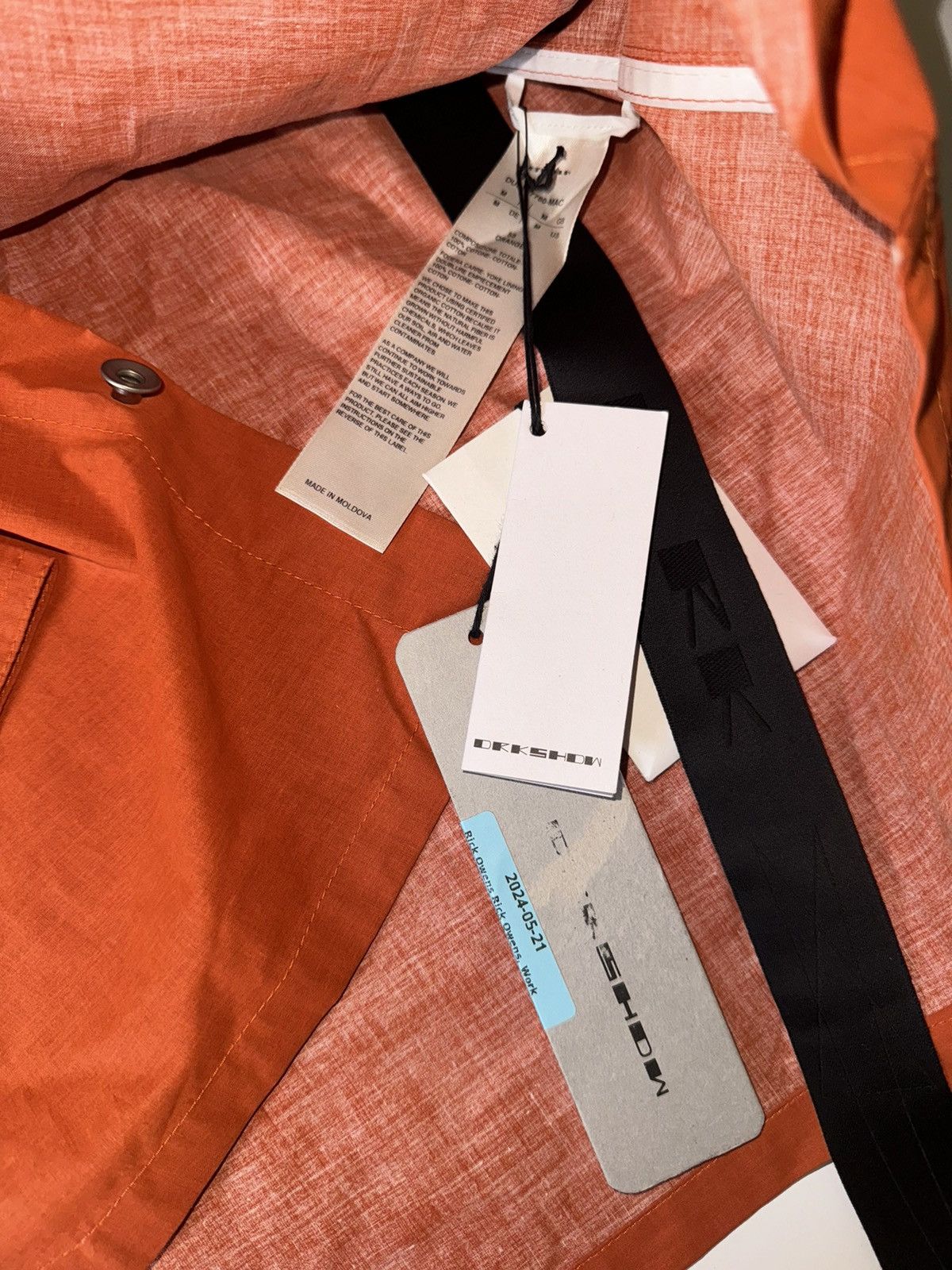 Rick Owens DRKSHDW Orange Work Shirt Size US S / EU 44-46 / 1 - 6 Thumbnail