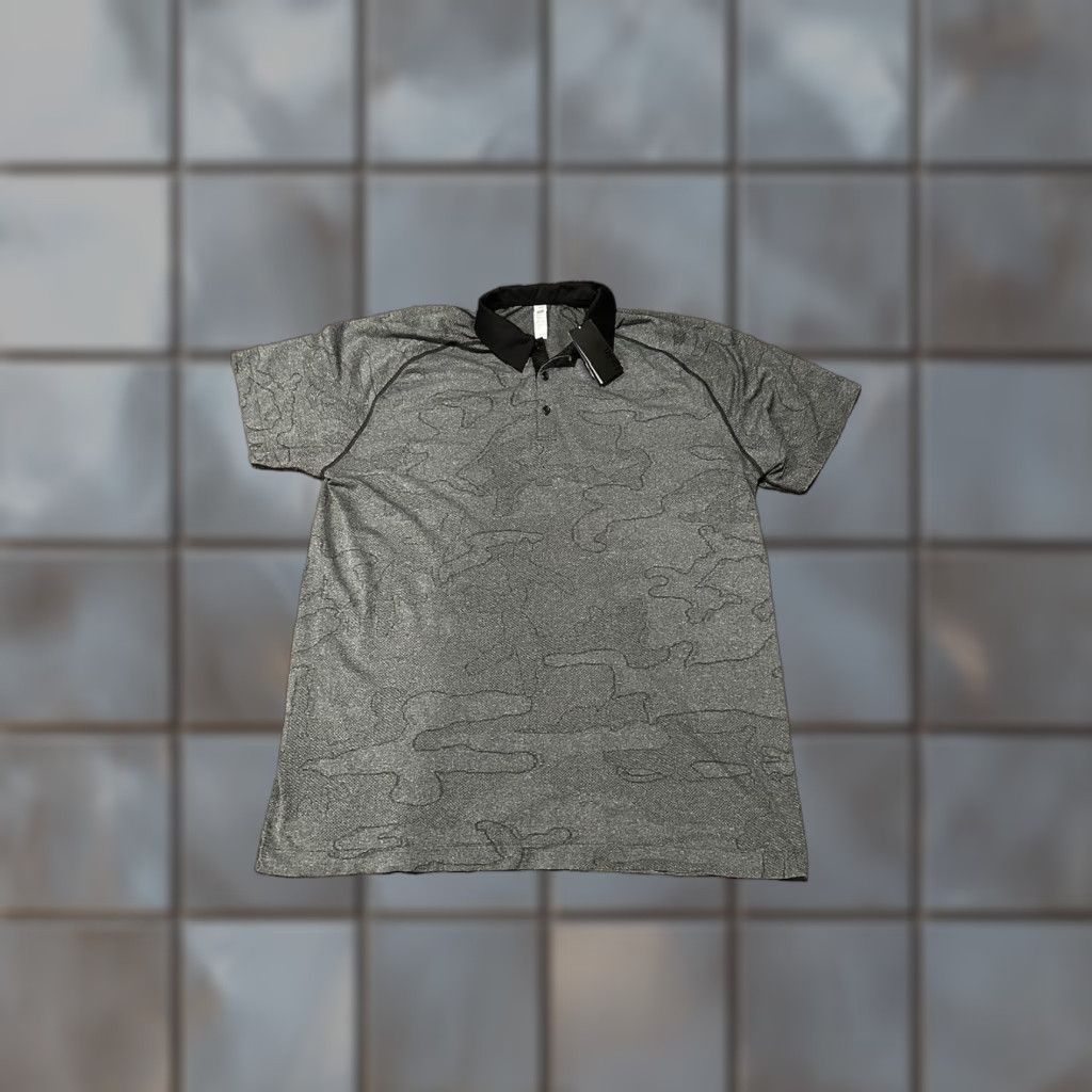 UNRL Camo Knit Golf Polo Shirt 2XL Black Mens