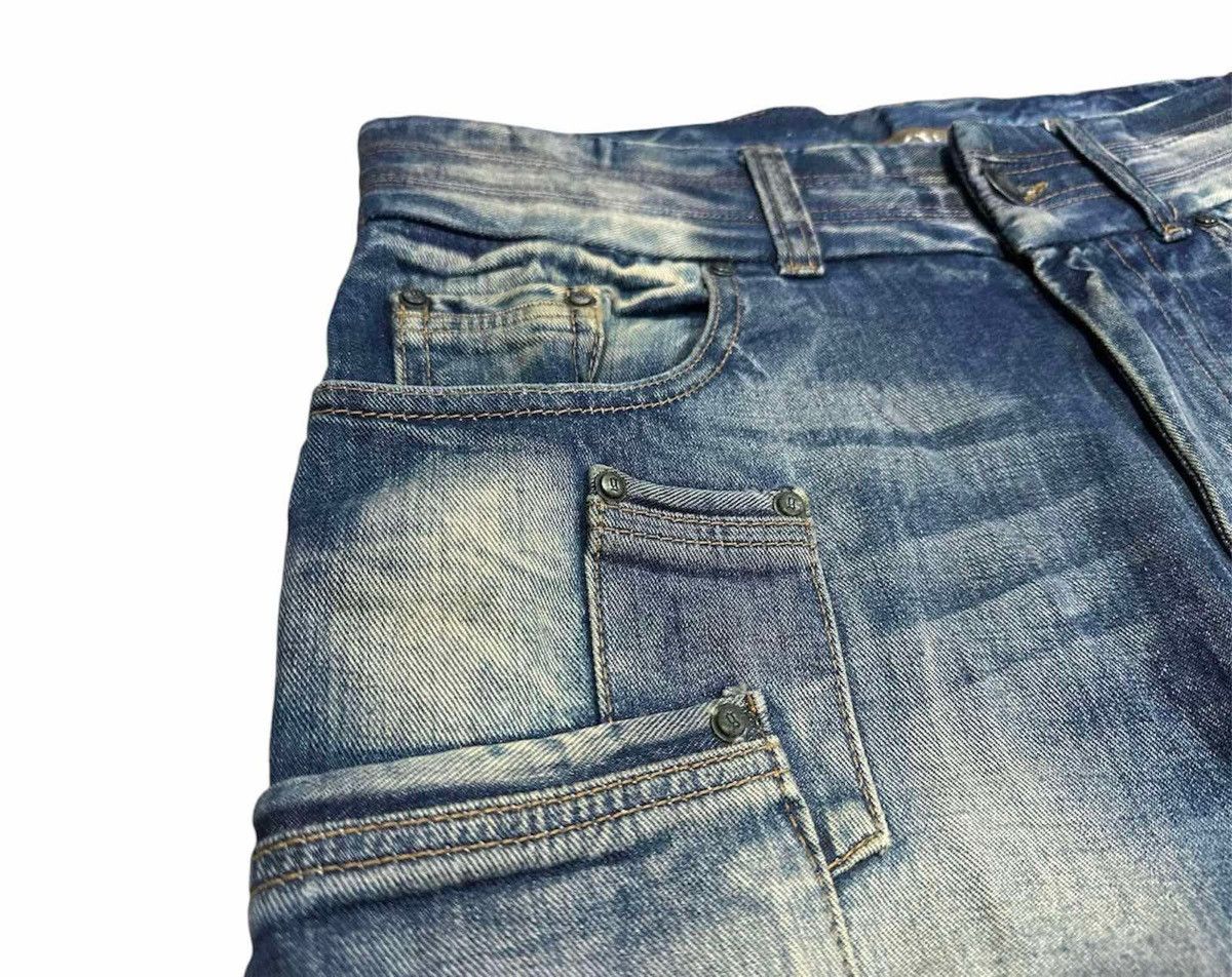 Designer × John Galliano 🔥Y2K Archived Galliano Gimmick Pocket Distressed Denim Size US 34 / EU 50 - 5 Thumbnail