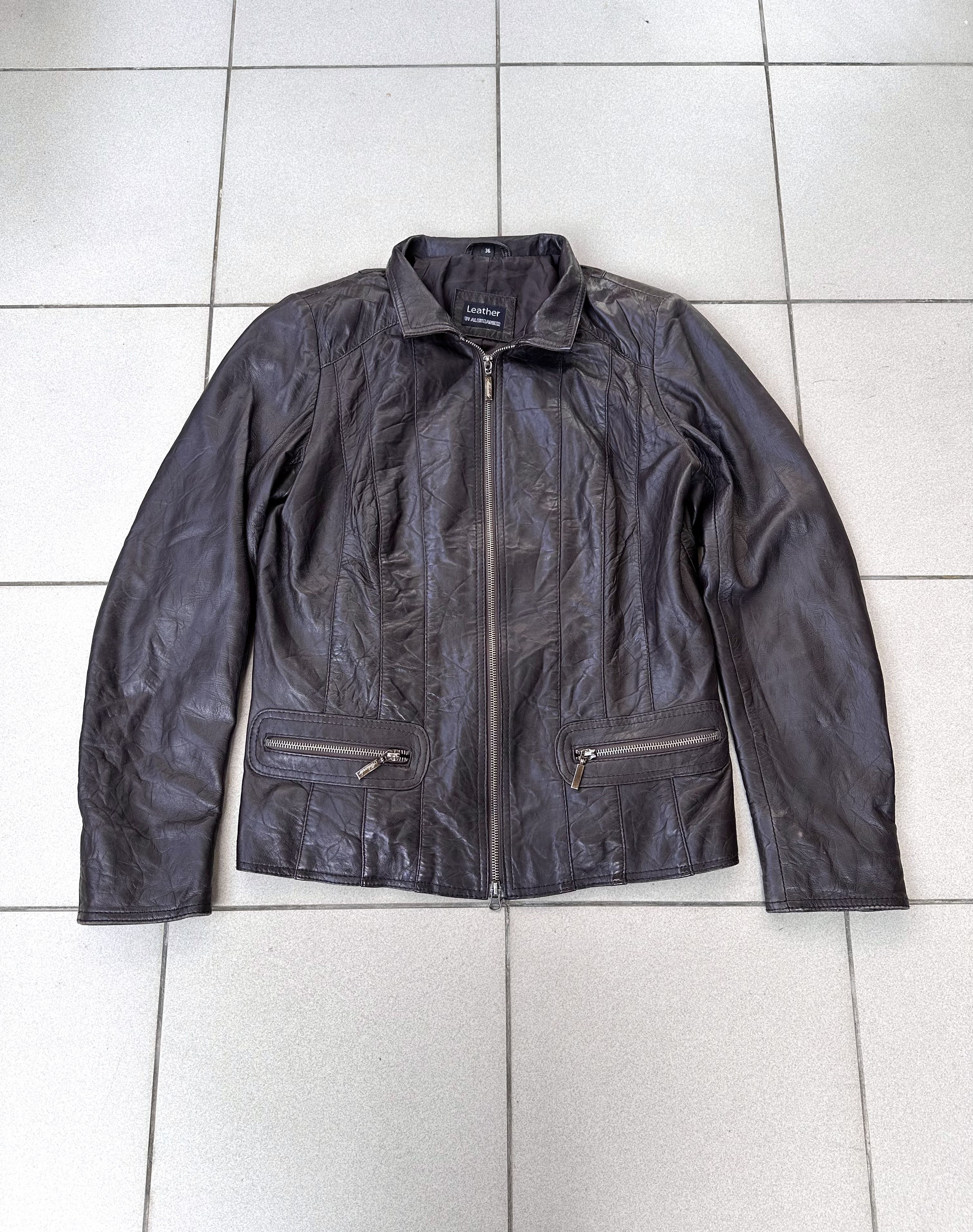 Leather Vintage women leather lamb jacket old money Size L / US 10 / IT 46 - 1 Thumbnail