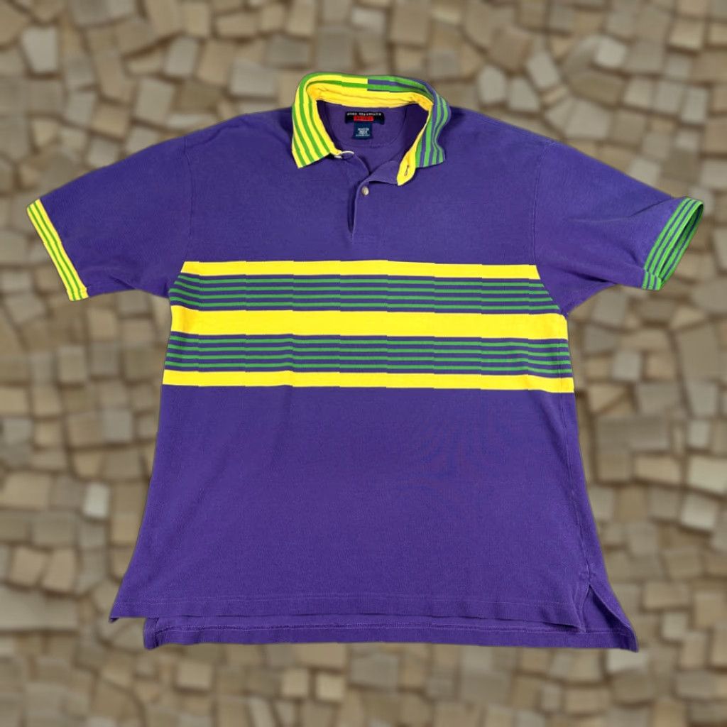 Vintage VINTAGE Mark Alexander Sport Polo Shirt Adult M Purple Striped 90s Shirt Mens Size US M / EU 48-50 / 2 - 1 Thumbnail