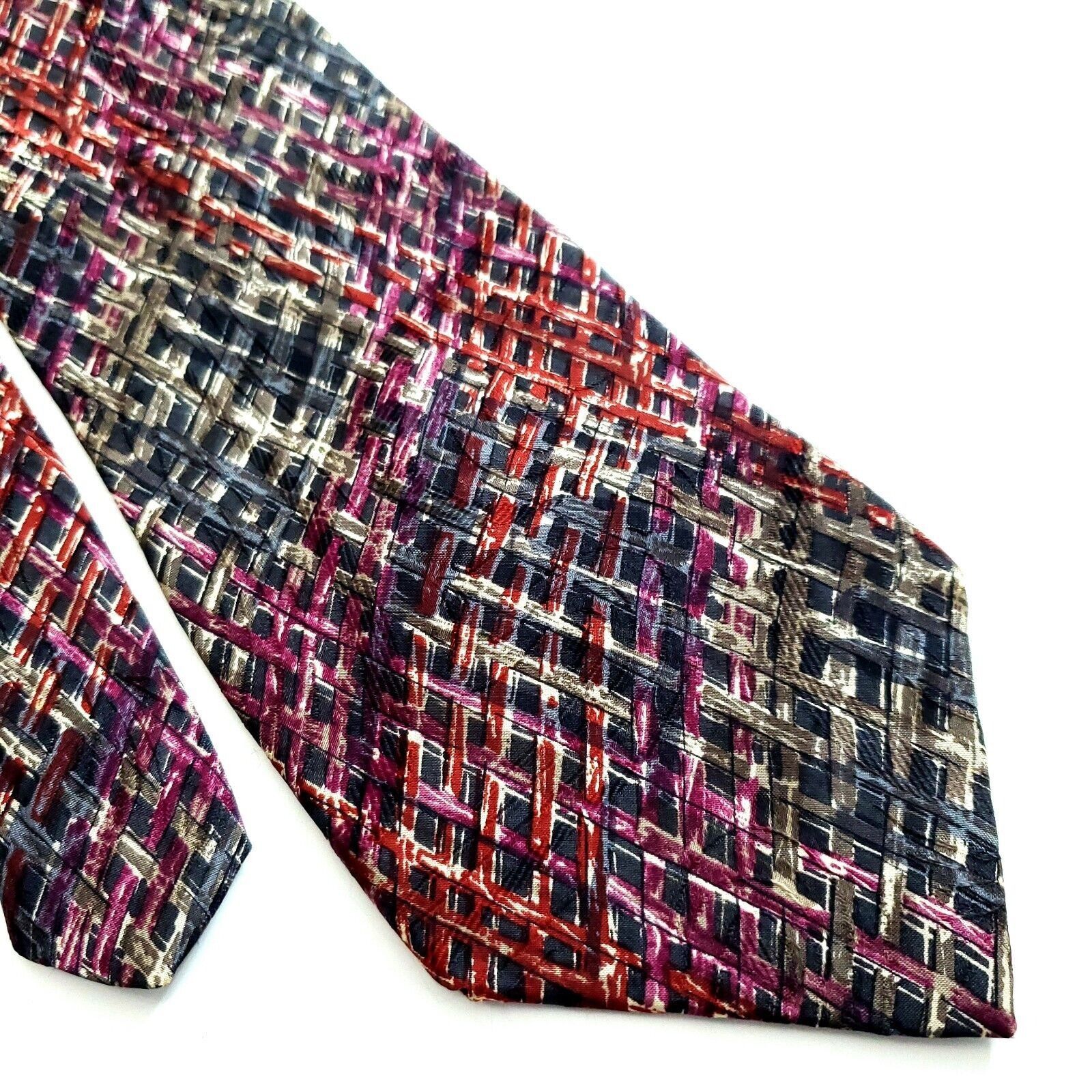 Henry Grethel Henry Grethel Red Purple Green Print Abstract Short Wide Sil Size ONE SIZE - 1 Thumbnail