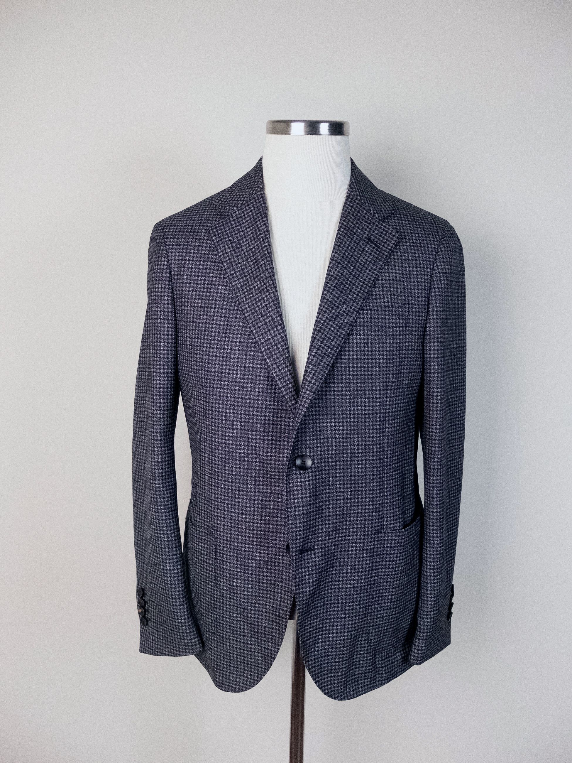 Lardini LARDINI gray houndstooth wool sportcoat jacket 40R Size 40R - 1 Thumbnail