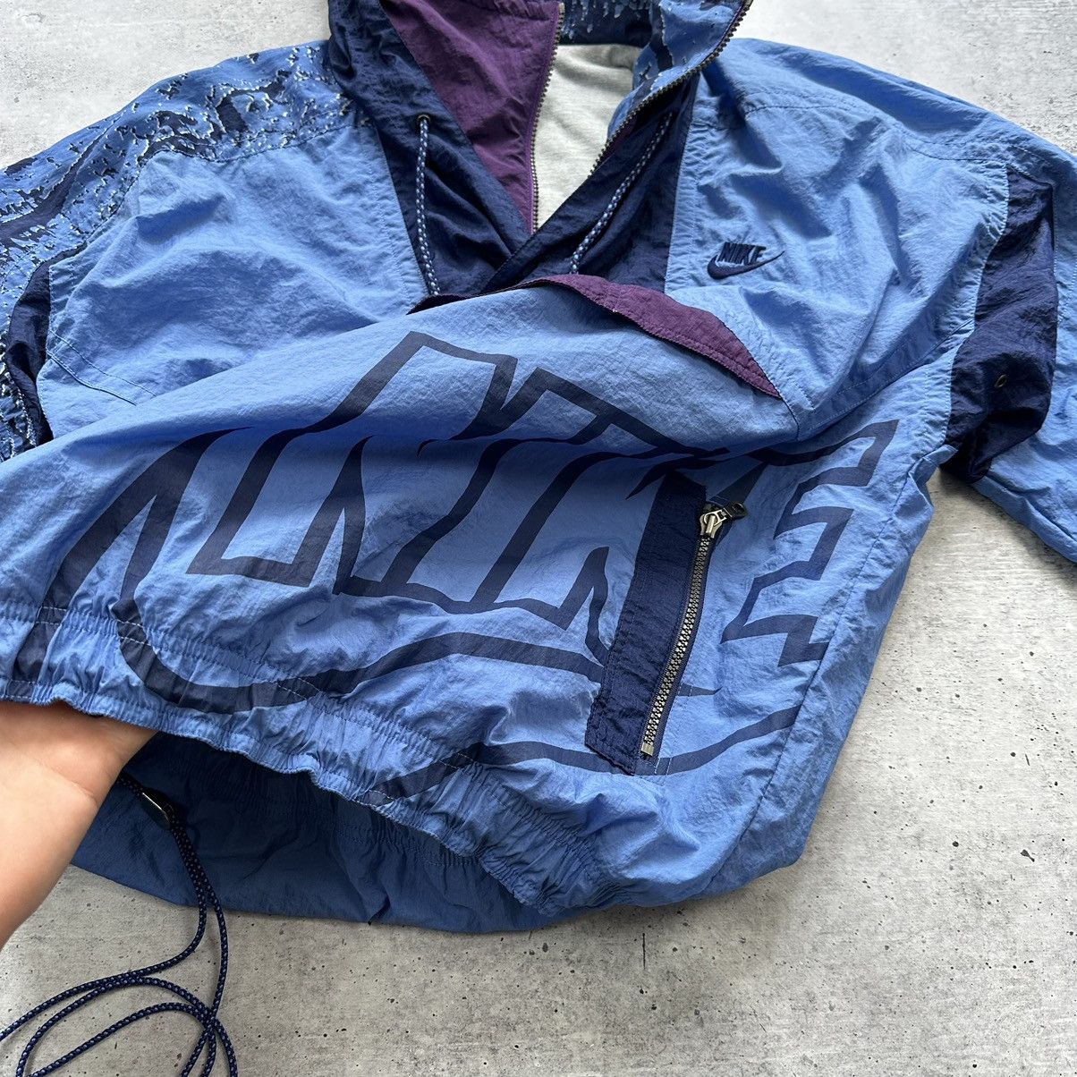 Vintage 90s Nike 1/4 Zip Hooded Windbreaker Jacket Anorak