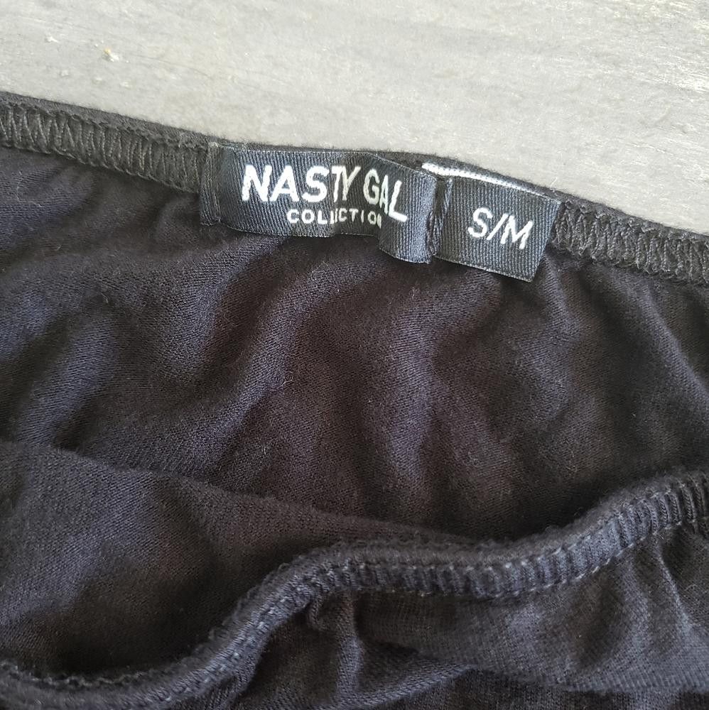 Designer Black Cropped Nasty Gal Bandeau Top Size S / US 4 / IT 40 - 3 Thumbnail