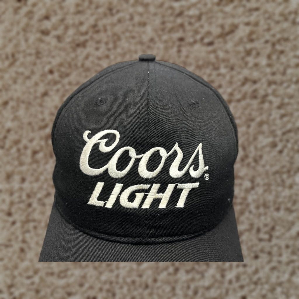 Vintage Coors Light Hat Cap Snap Back Adult One Size Black Cotton Blend Beer Outdoors Size ONE SIZE - 1 Thumbnail