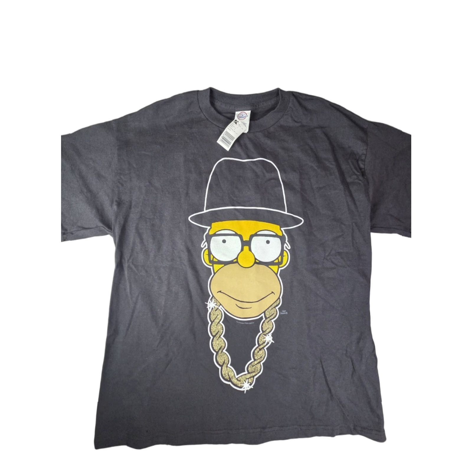 Vintage Homer Simpson Run DMC T Shirt L Black Men T-Shirt 90s Hip Hop Logo Distressed Matt Groening Size US L / EU 52-54 / 3 - 1 Thumbnail