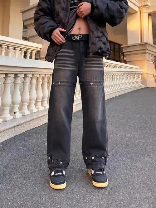 Jean Street punk washed and distressed baggy jeans size 32 Size US 34 / EU 50 - 3 Thumbnail