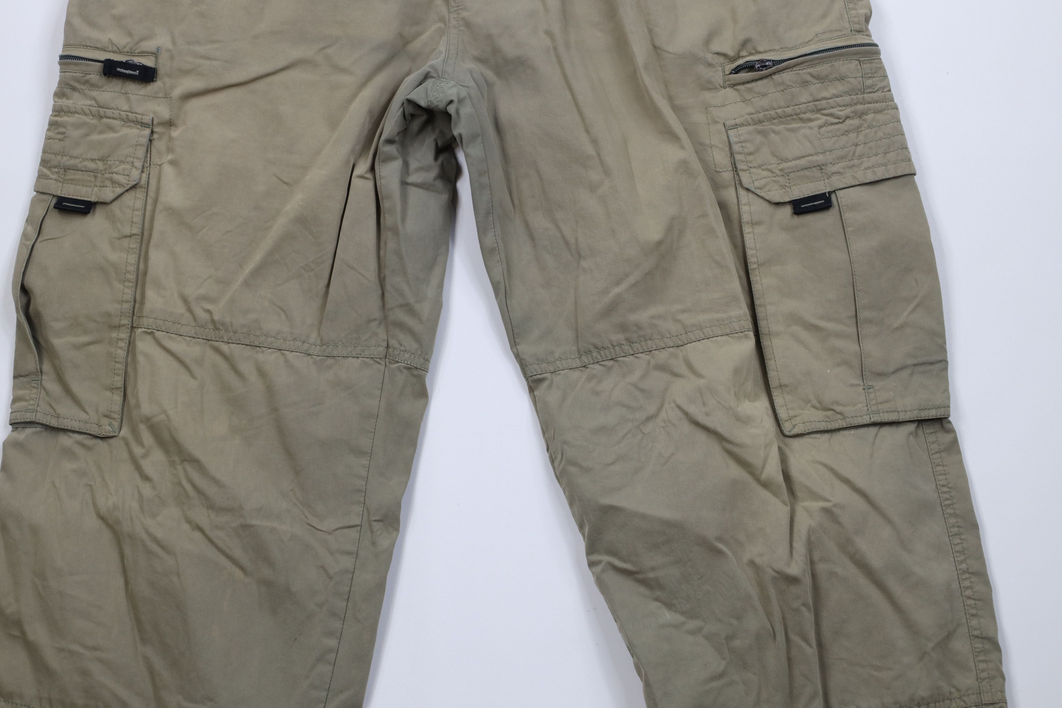 Vintage Vintage 90s Y2K Streetwear Lined Wide Leg Cargo Pants Green Size US 36 / EU 52 - 3 Thumbnail