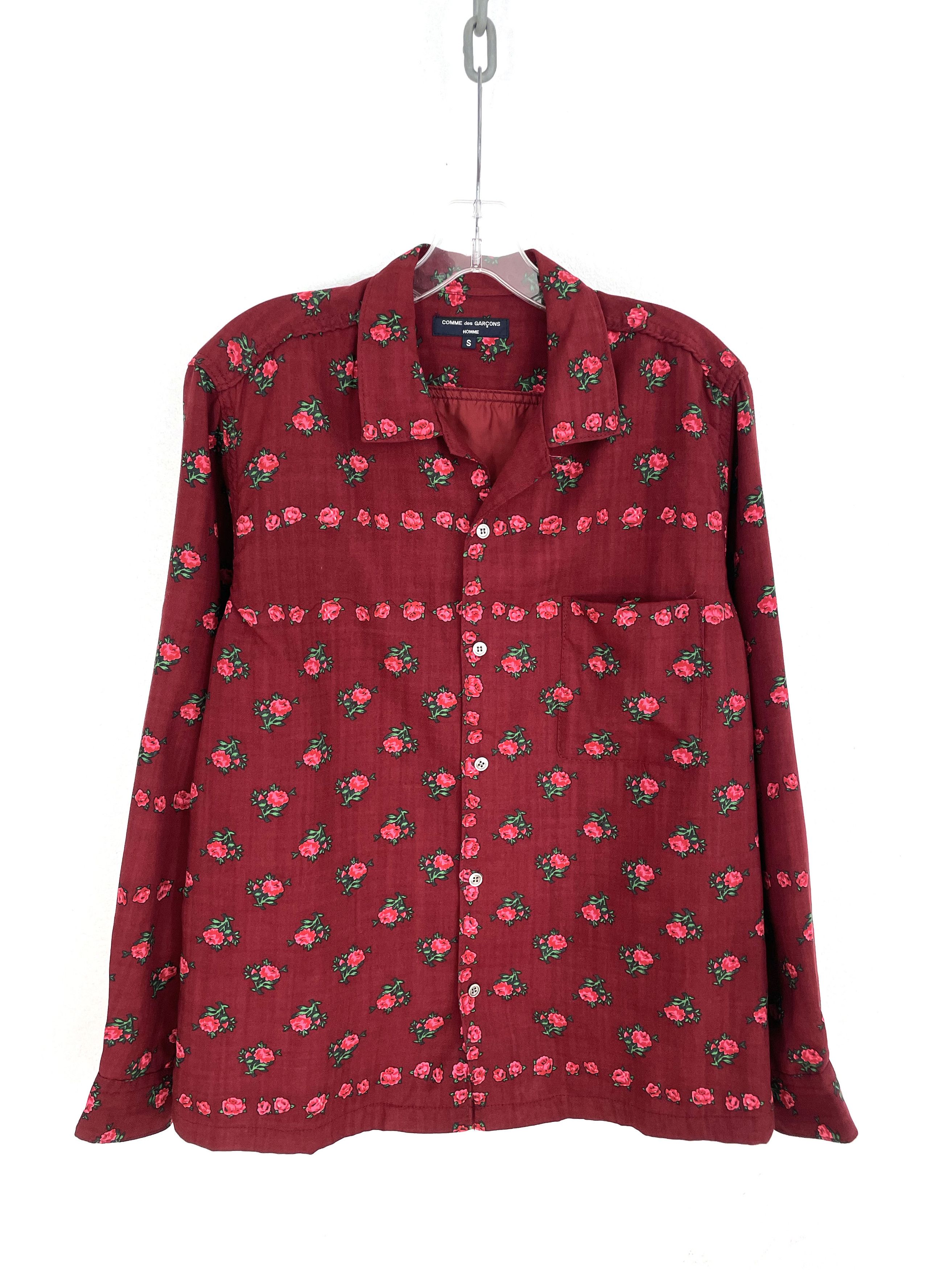 Comme des Garcons Homme 2003 Floral Wool Buttonup Size US M / EU 48-50 / 2 - 1 Thumbnail
