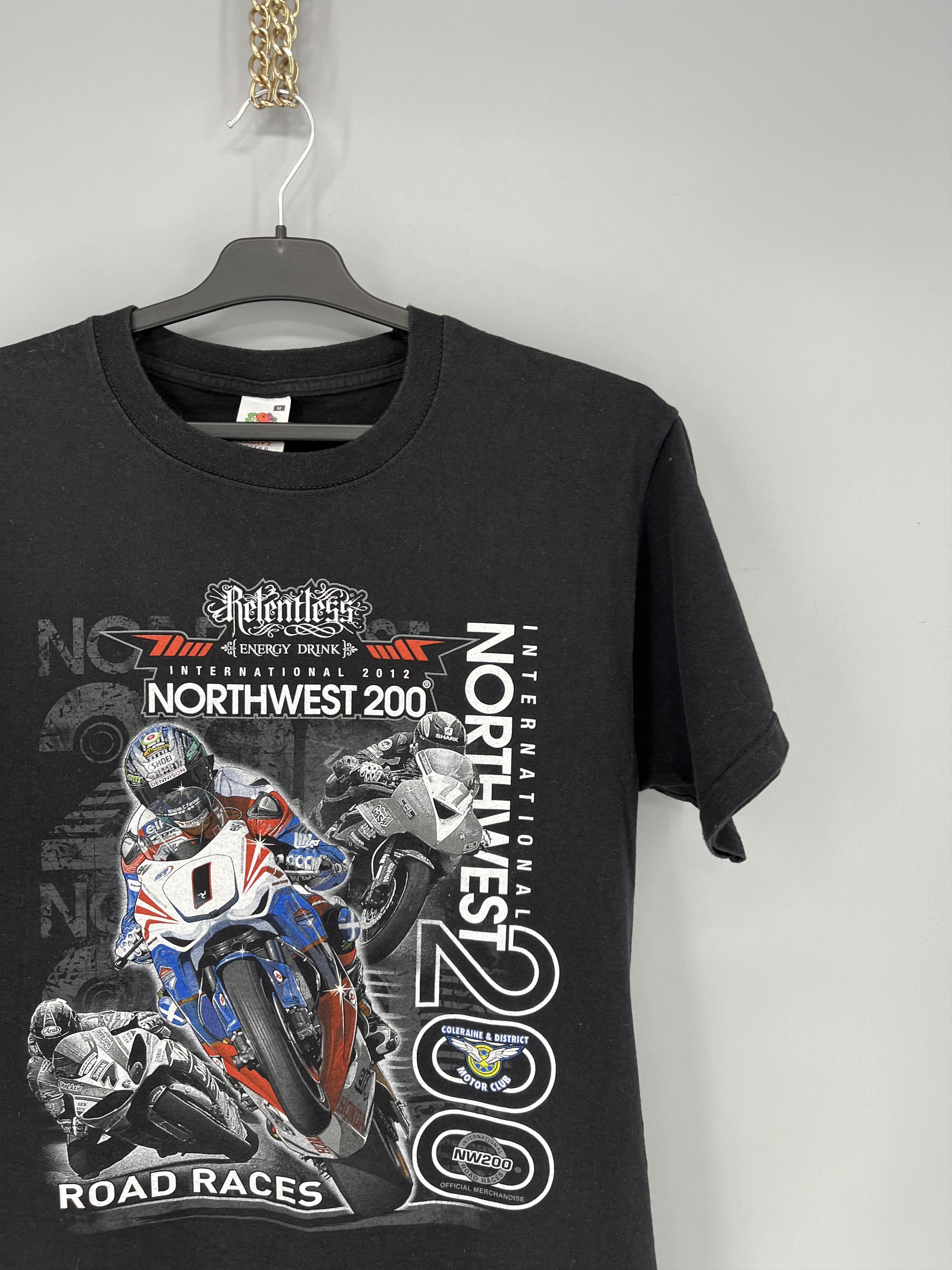 Vintage Vintage 2012 North West 200 Road Racer Honda Moto Black Tee Size US M / EU 48-50 / 2 - 5 Thumbnail