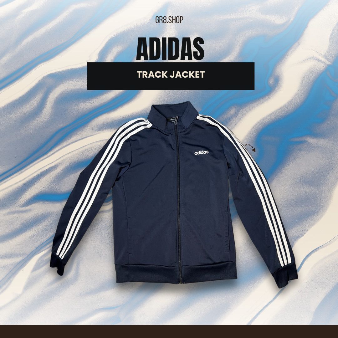 Adidas Adidas Mens Navy Blue Track Jacket Medium Lightweight Zipper Size US M / EU 48-50 / 2 - 1 Thumbnail