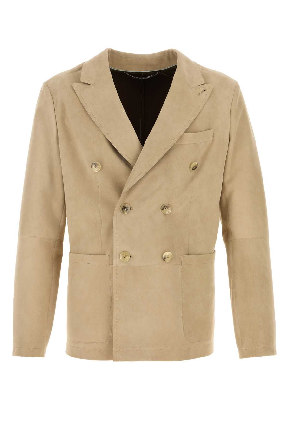 Canali Sand Suede Blazer Size US XL / EU 56 / 4 - 1 Thumbnail