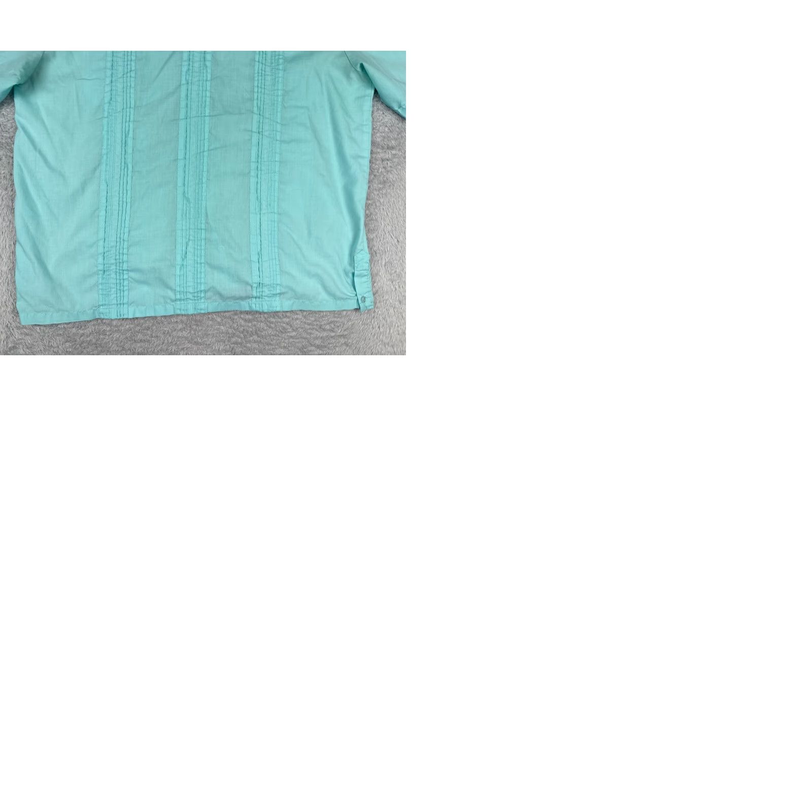 Vintage Tropicool Guayabera Shirt Men XL Blue 4 Pocket Short Sleeve Polyester Blend Button-Up Casual Aloha Beach Hawaiian Vacation Resort Mens Size US XL / EU 56 / 4 - 10 Thumbnail