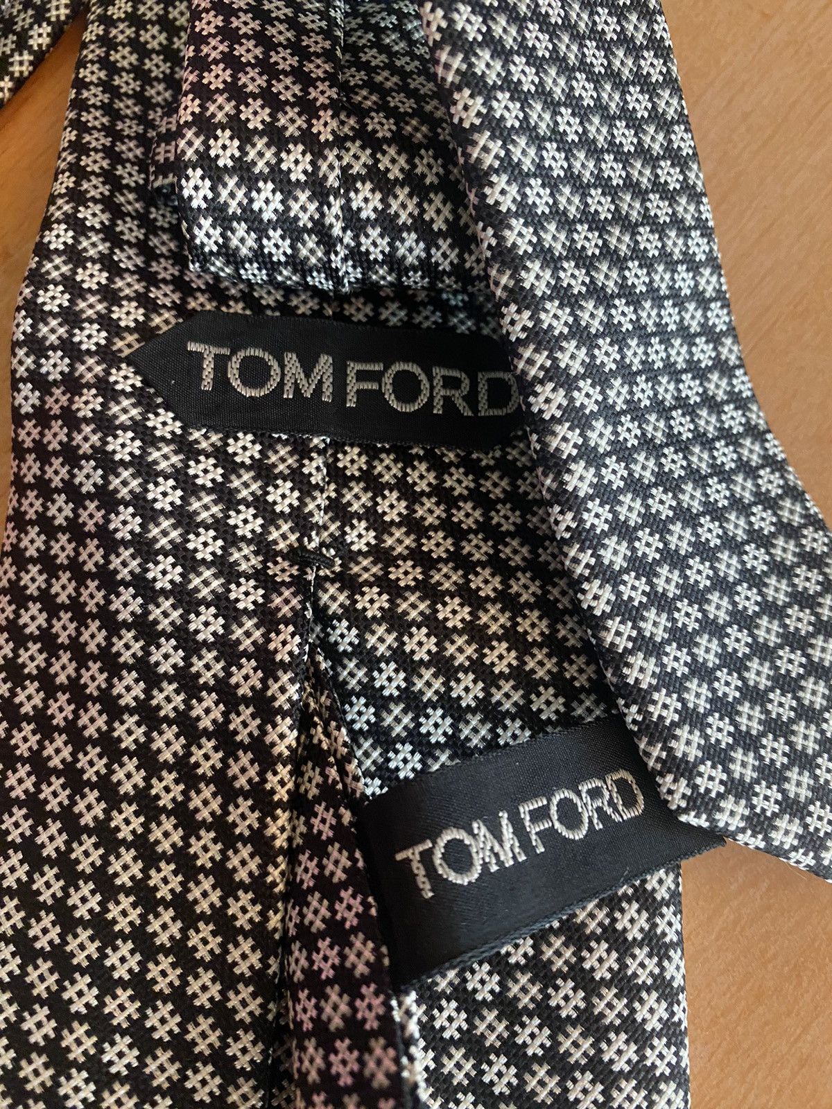 Tom Ford Tom Ford 🇮🇹 Black / Silver Hashtags Knit Silk Necktie NWOT Size ONE SIZE - 7 Thumbnail
