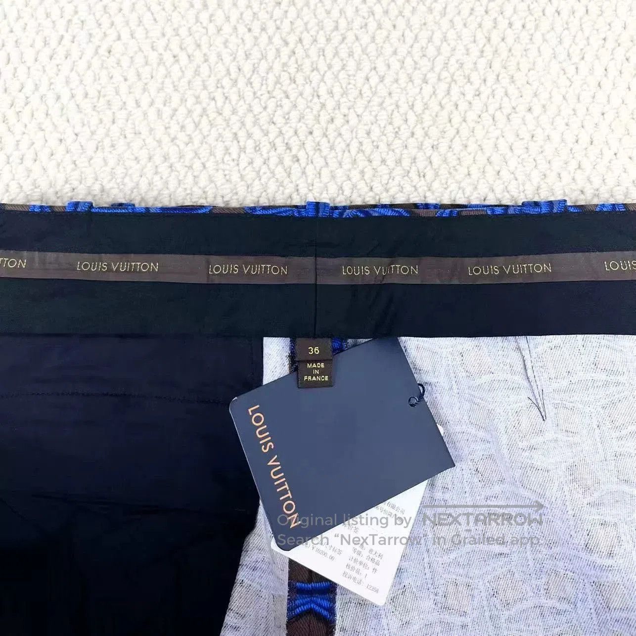 Louis Vuitton Louis Vuitton Blue Logo Embroidered Shorts. Size 35" - 3 Thumbnail