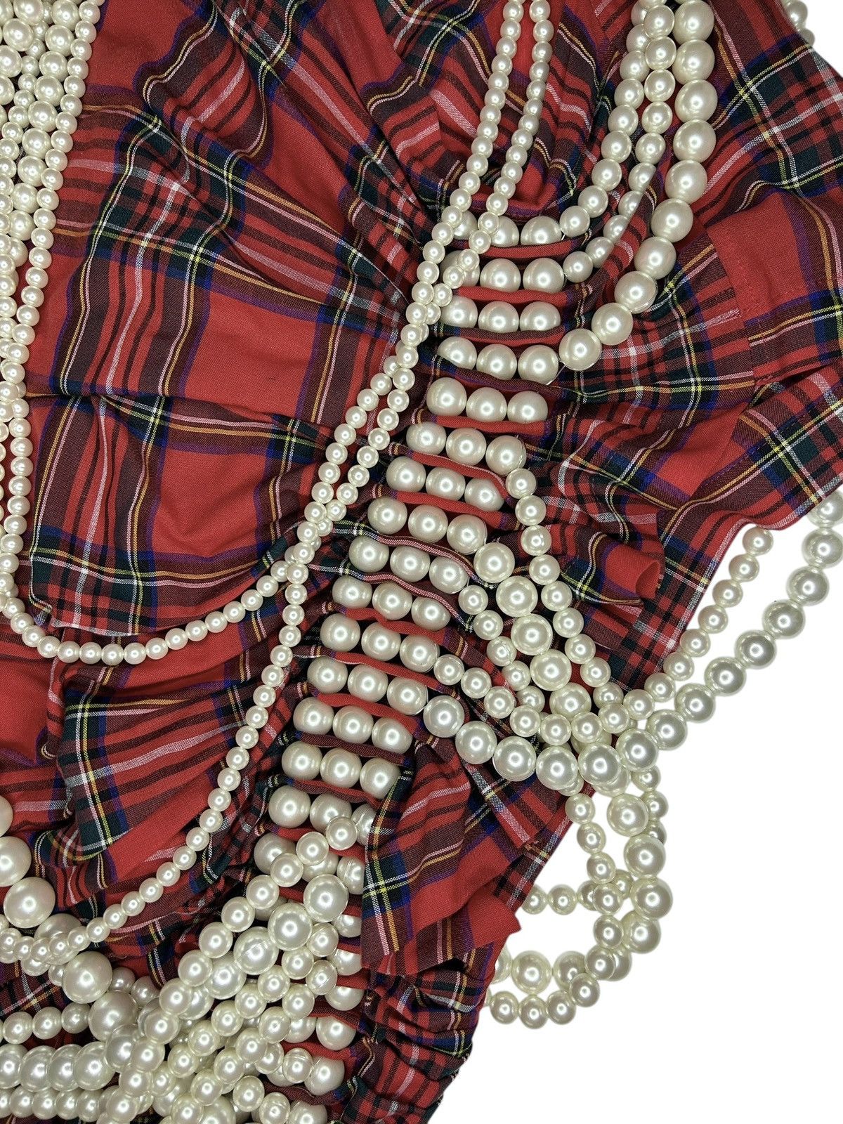 Junya Watanabe S/S 23 Pearl Embellished Tartan Dress Size M / US 6-8 / IT 42-44 - 8 Thumbnail