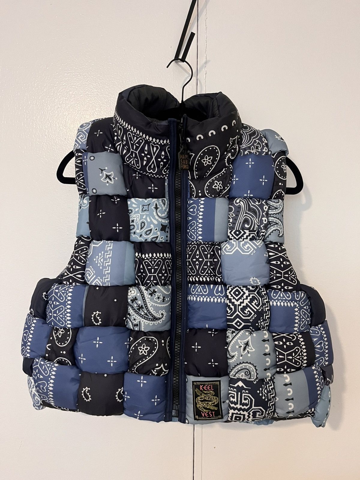 Kapital Blue Woven Kapital Puffer Vest Size ONE SIZE - 1 Thumbnail