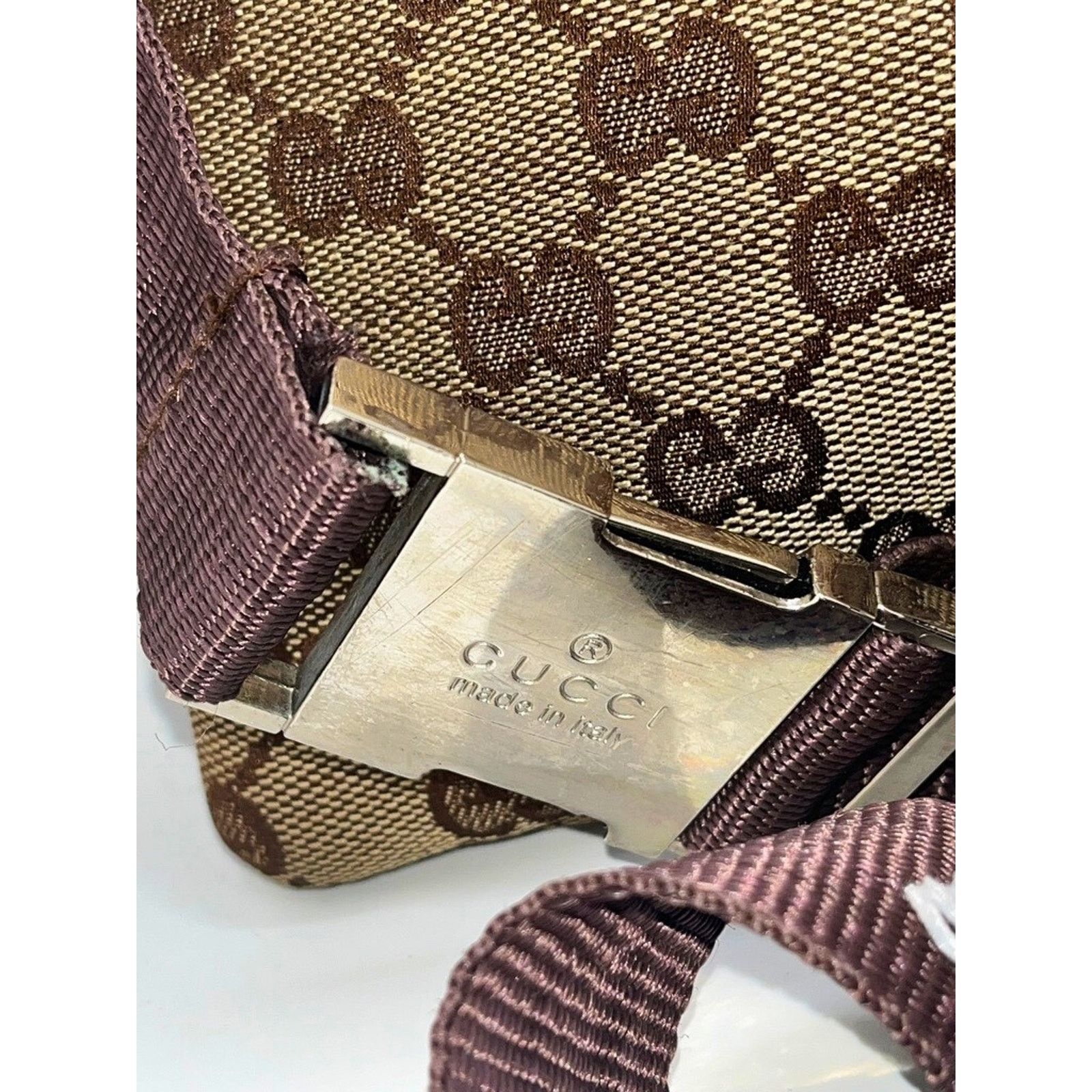 Gucci Gucci GG Canvas x Leather Beige Brown Waist Bag Belt Bag Size ONE SIZE - 10 Thumbnail