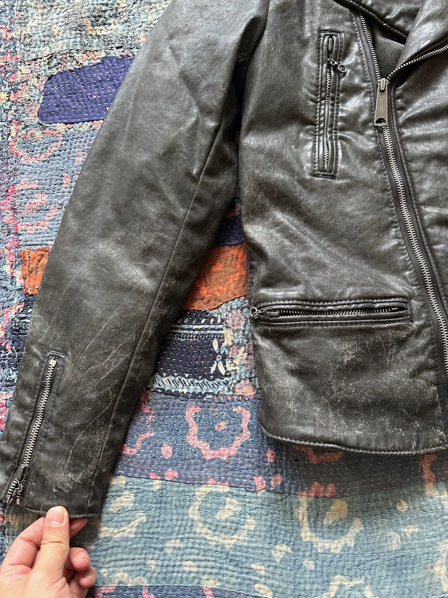 RRL Ralph Lauren RRL Slant Zip Coated Motorcycle Jacket Tiger Head Size US S / EU 44-46 / 1 - 3 Thumbnail