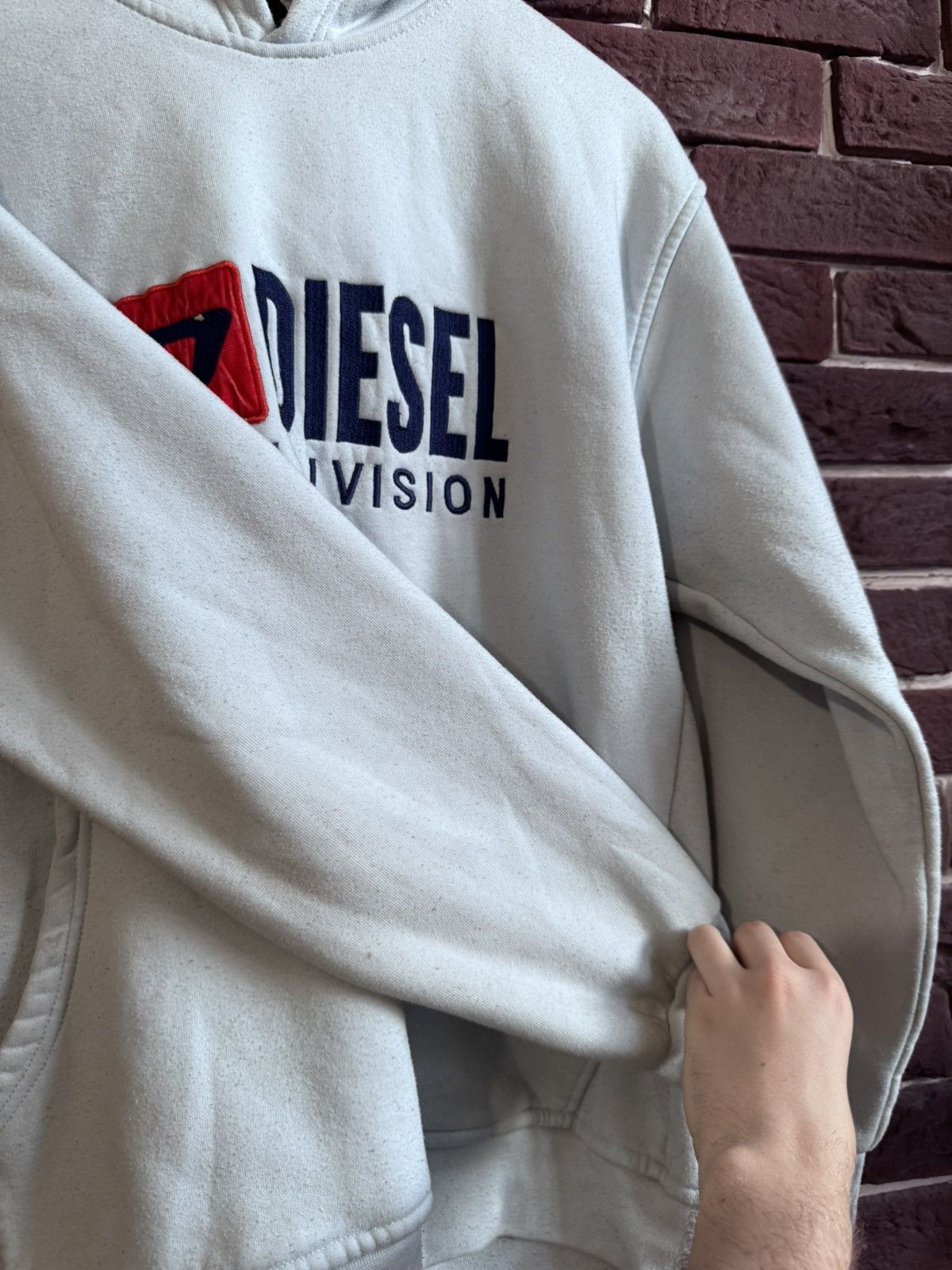 Diesel Rare Diesel vintage big logo Hoodie Baby blue Y2K Large 00s Size US L / EU 52-54 / 3 - 9 Thumbnail