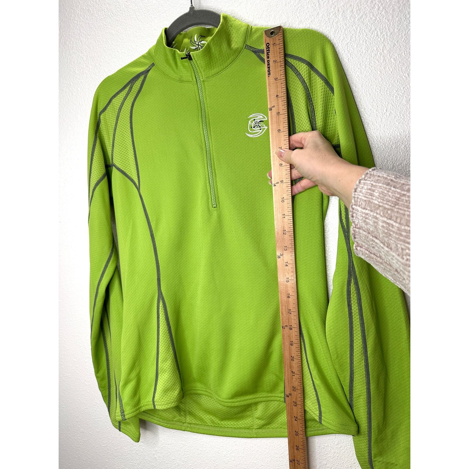 Other Cannondale Lime Green Front Zip Long Sleeve Workout Top L Size 34" / US 12 / IT 48 - 11 Thumbnail
