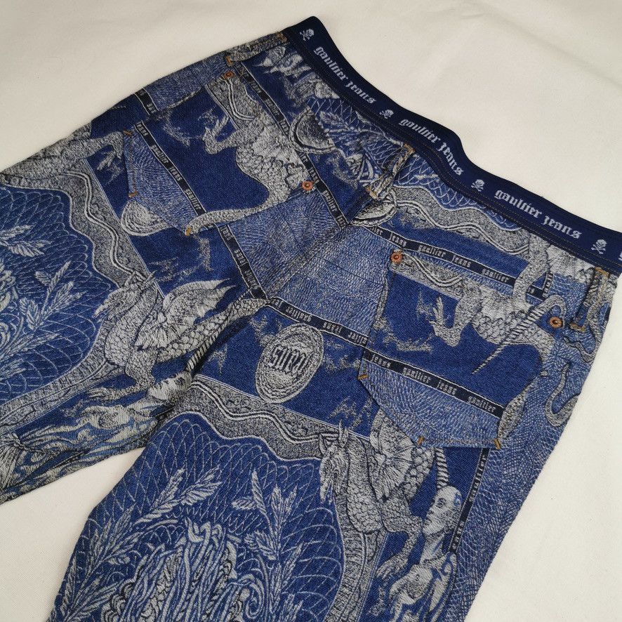 Jean Paul Gaultier AW1994 Jean Paul Gaultier Dragon Slayer Tribal Jeans Vintage Size US 32 / EU 48 - 4 Thumbnail