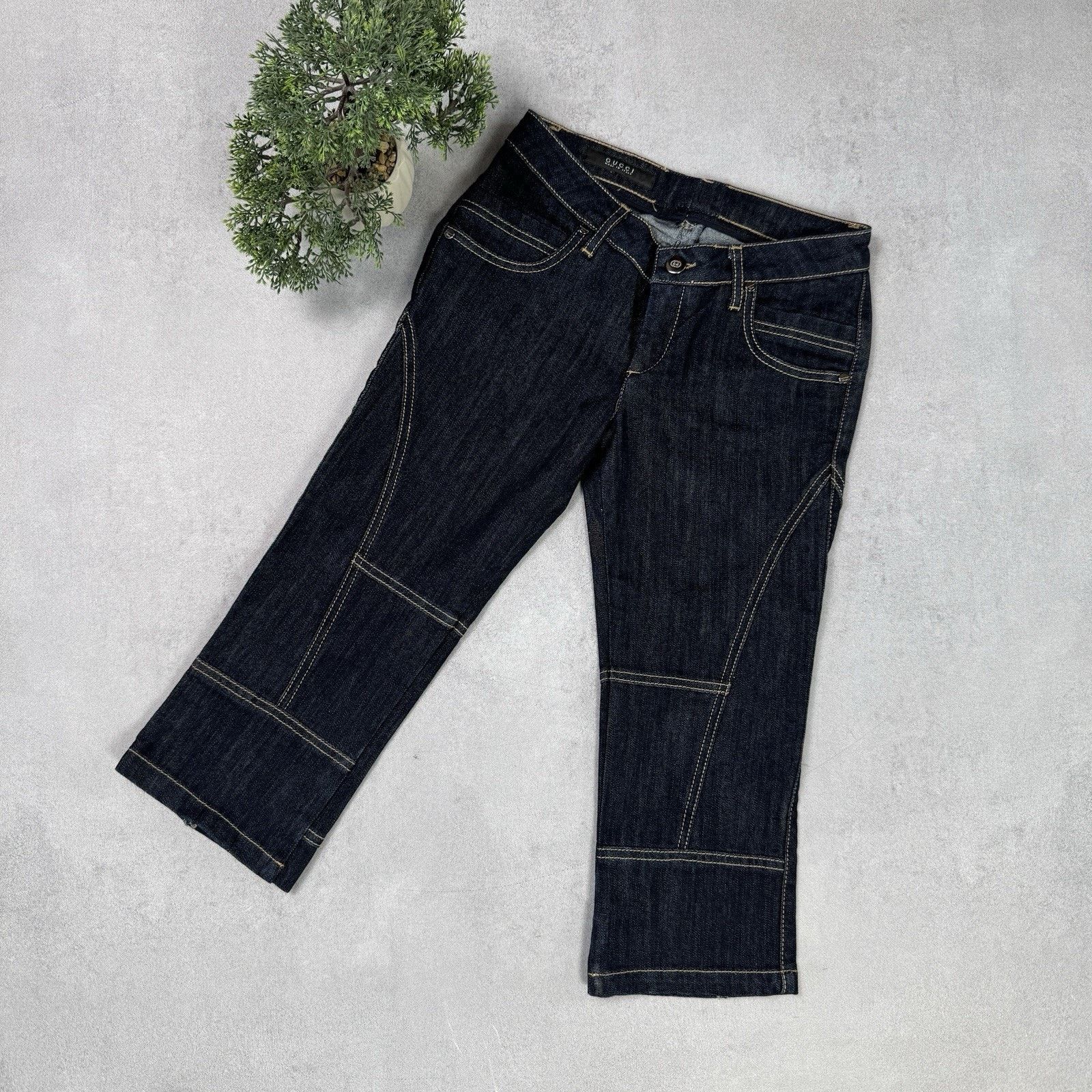 Gucci Vintage Gucci Breeches Denim Pants Blue Avant Garde Cropped Size 27" / US 4 / IT 40 - 2 Thumbnail