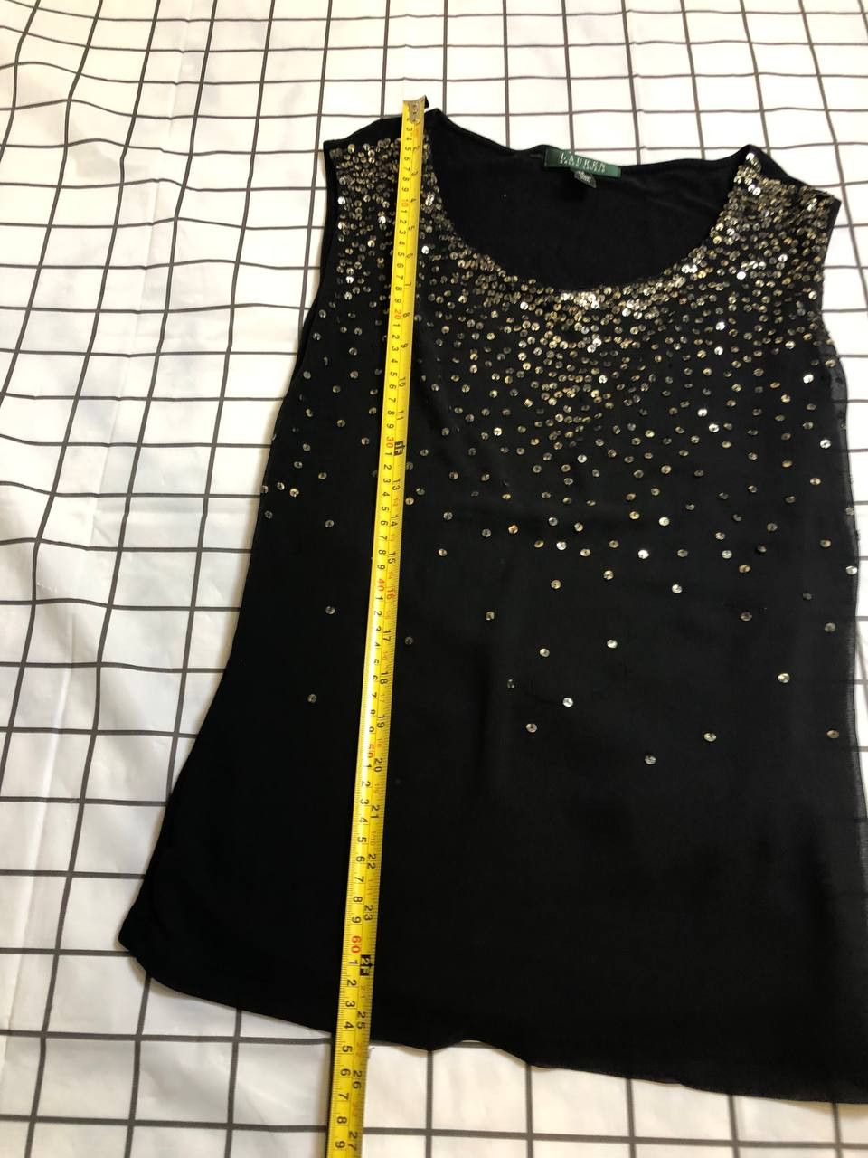 Polo Ralph Lauren LAUREN RALPH LAUREN BLACK VINTAGE GOLD SEQUIN BLOUSE Size XS / US 0-2 / IT 36-38 - 5 Thumbnail