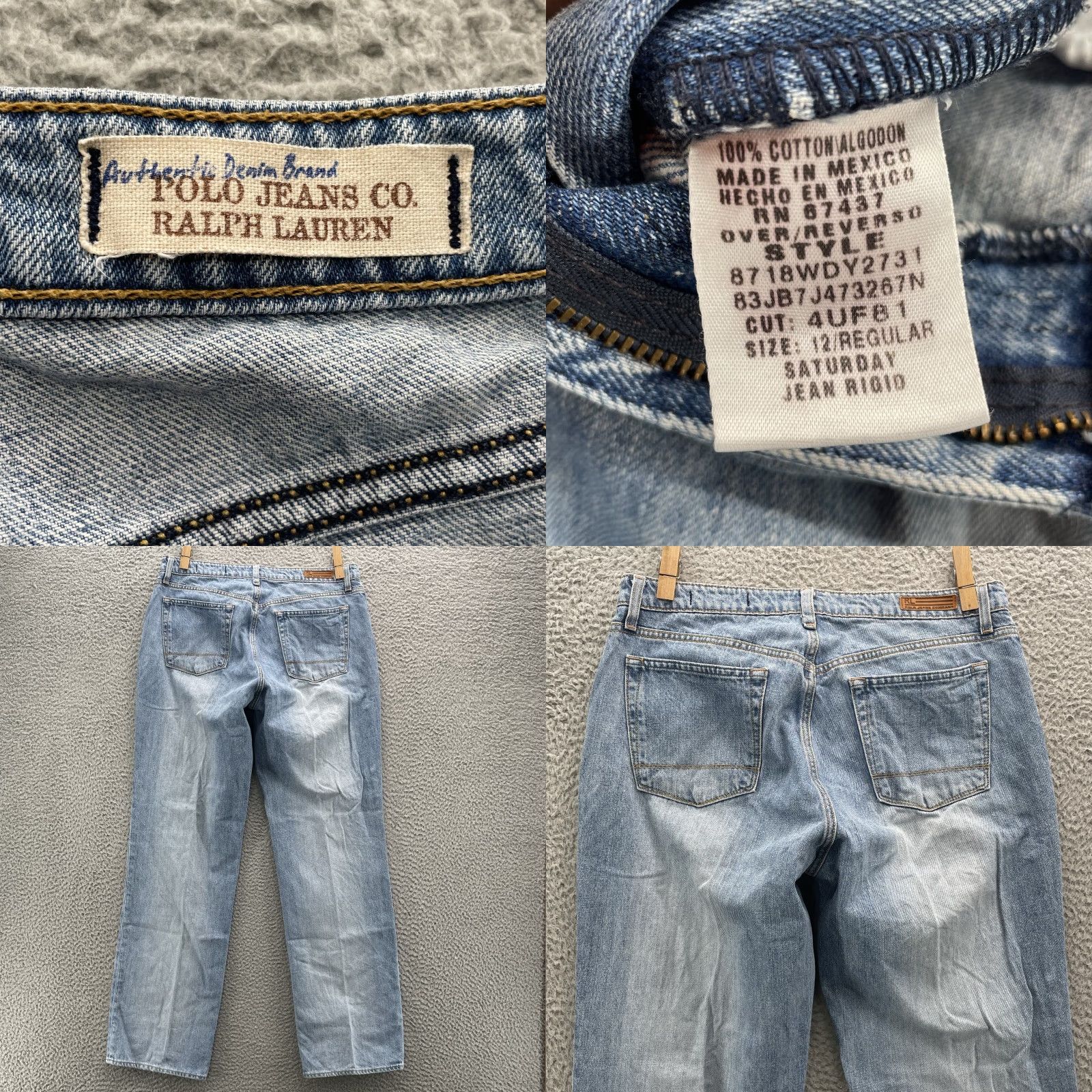 Polo Ralph Lauren VINTAGE Polo Ralph Lauren Jeans Co. Women's 12 34x32 Baggy 90s Y2K Streetwear Workwear Blue Denim Shirt Jeans Co. Polo Sayurday Mens Womens Girls Boys Size 34" / US 12 / IT 48 - 8 Thumbnail