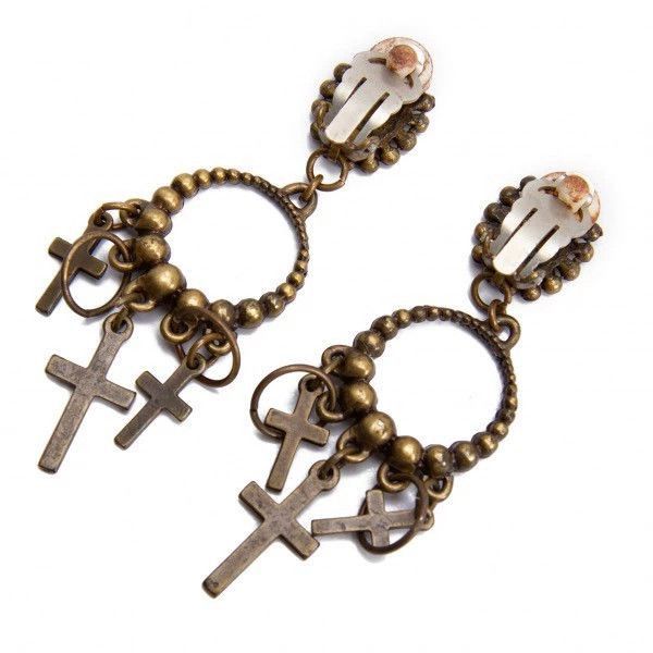 Jean Paul Gaultier Jean Paul Gaultier Cross decorative logo earrings-2505 Size ONE SIZE - 4 Thumbnail