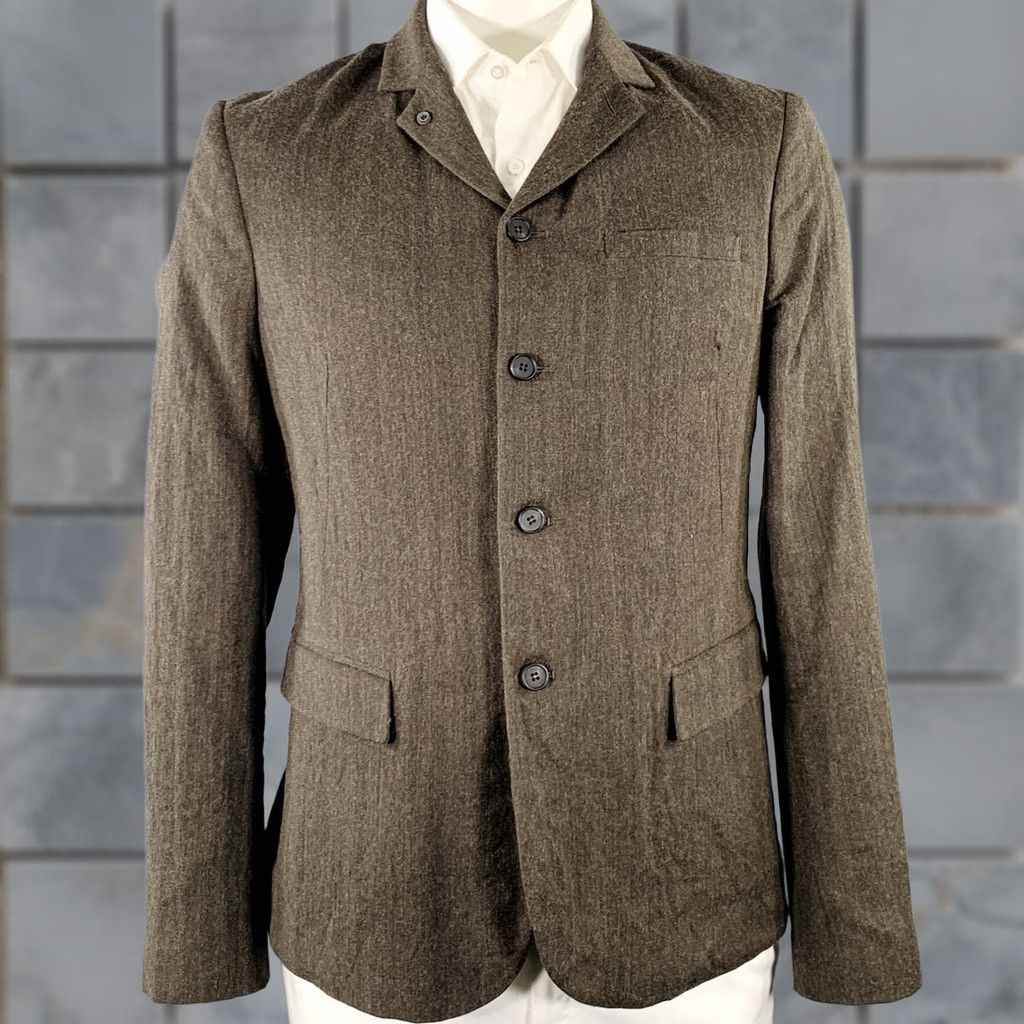Allsaints ALLSAINTS Jacket Brown Herringbone Wool Linen Size 42 Mens Notch Lapel Jacket Size US XS / EU 42 / 0 - 1 Thumbnail