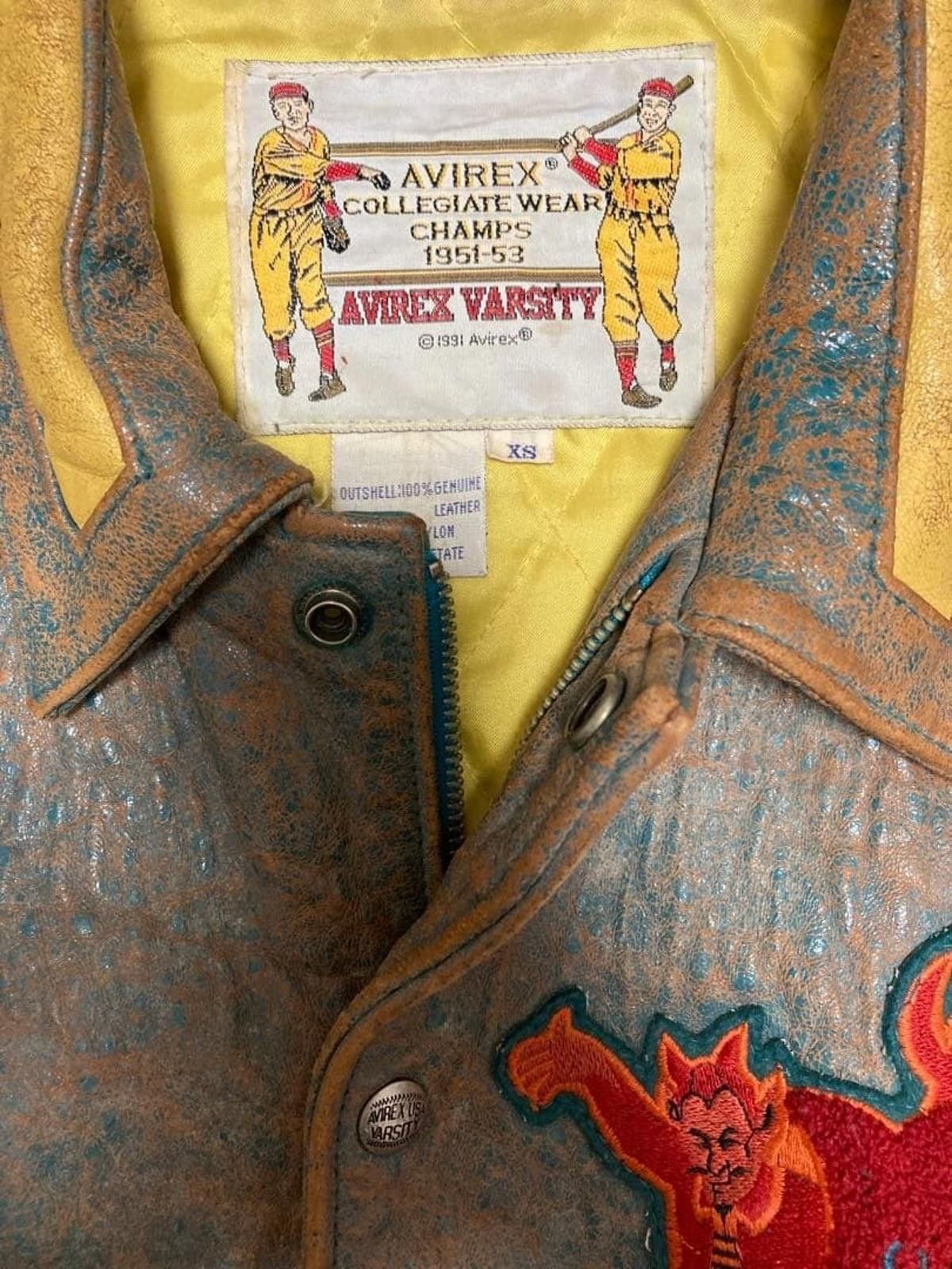 Avirex Avirex - Vintage Leather Varsity Jacket Devils NY Size US XS / EU 42 / 0 - 3 Thumbnail