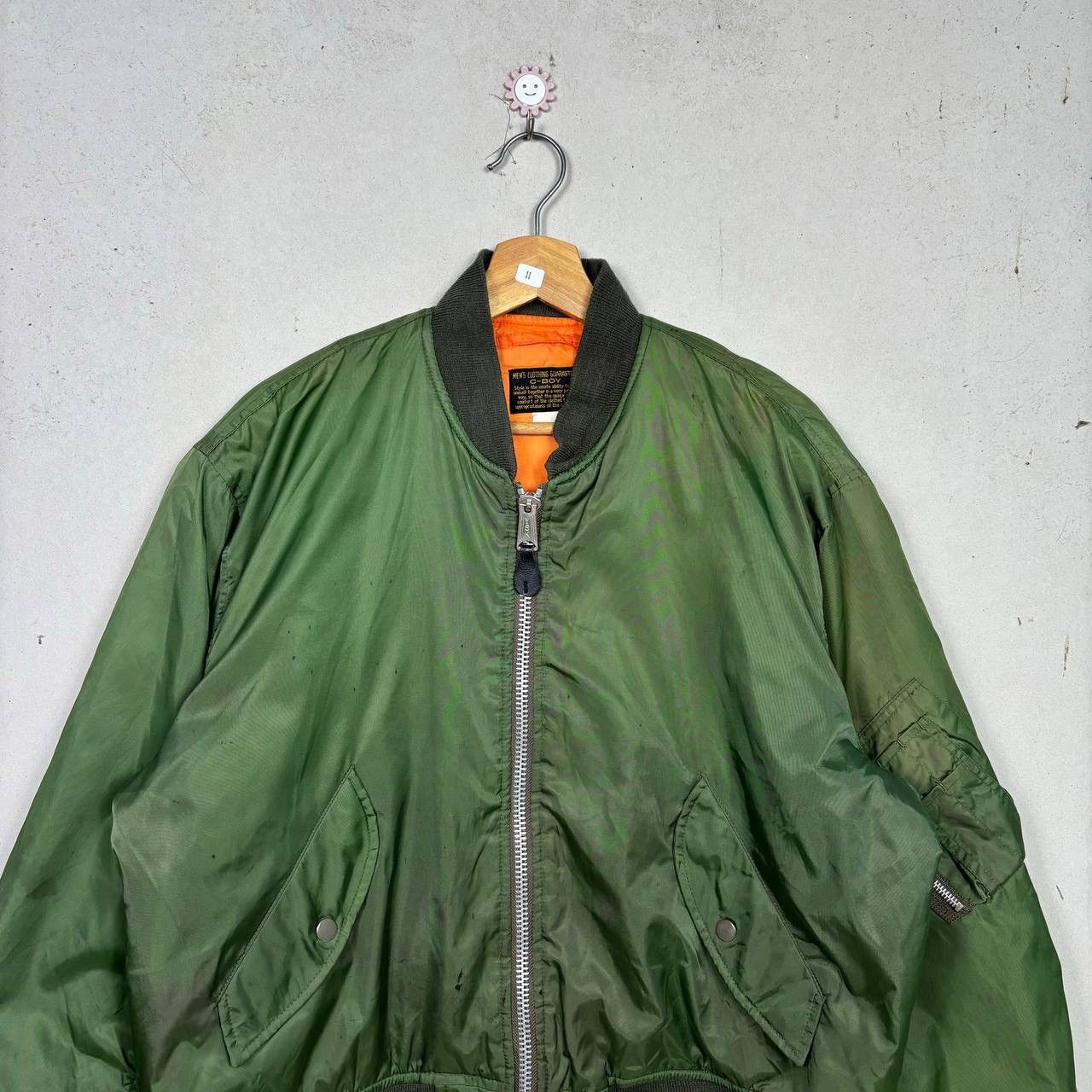 Japanese Brand C-BOY Vintage MA-1 Bomber Jacket Saga Green Flight Jacket Size US L / EU 52-54 / 3 - 3 Thumbnail