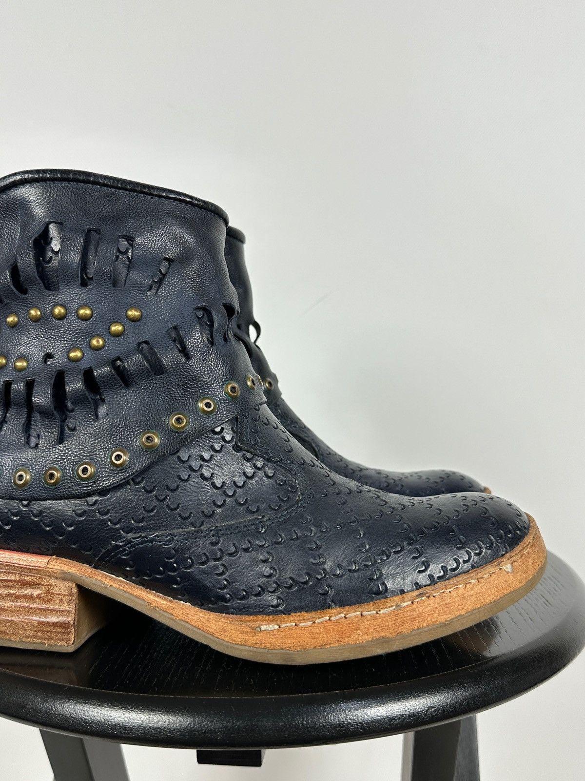 A.S.98 A.S.98. Airstep Leather Ankle Biker Studded Boots Size US 8 / IT 38 - 15 Thumbnail