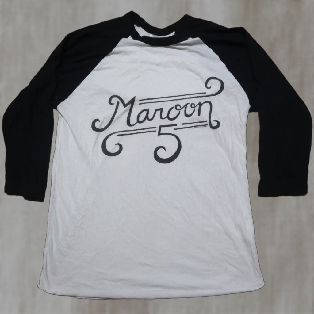 Los Angeles Apparel VINTAGE Maroon 5 Shirt White Long Sleeve Crew Neck Ladies Womens Size M Medium USA Theme Logo Shirt Women Size M / US 6-8 / IT 42-44 - 1 Thumbnail