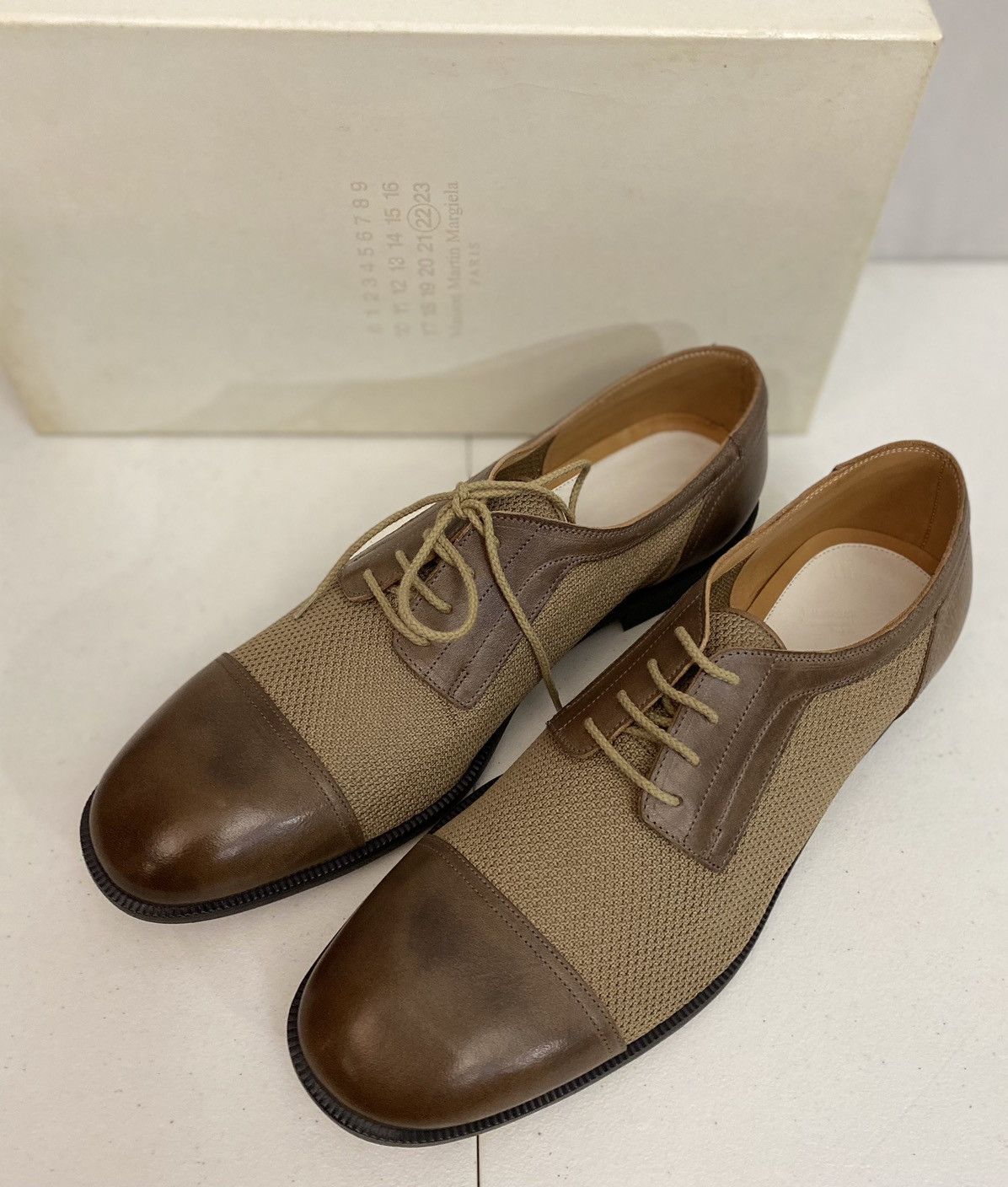 Maison Margiela Maison Margiela 22 🇮🇹 Brown Captoe Hybrid Mesh Derby 11 New Size US 11 / EU 44 - 7 Thumbnail