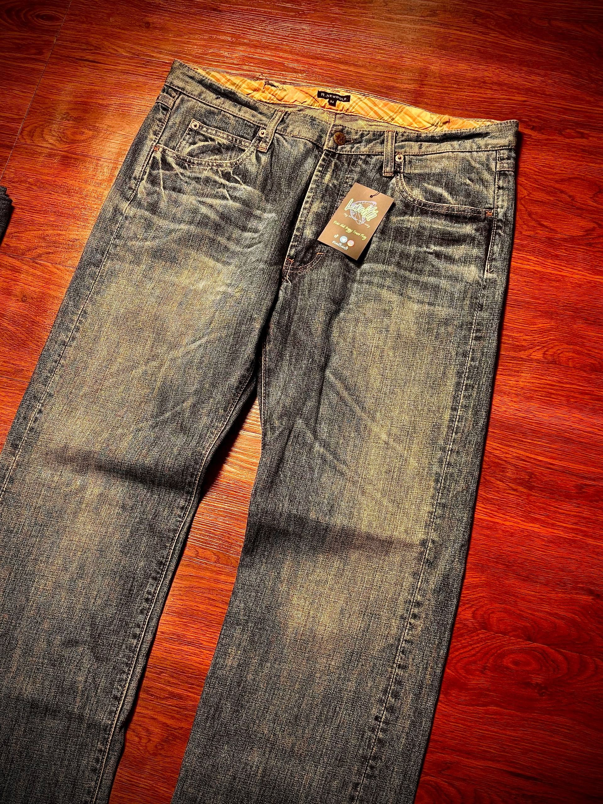 If Six Was Nine Vintage 00s R. Newbold Heavy Fade Distressed Denim Pants Size 34" / US 12 / IT 48 - 3 Thumbnail
