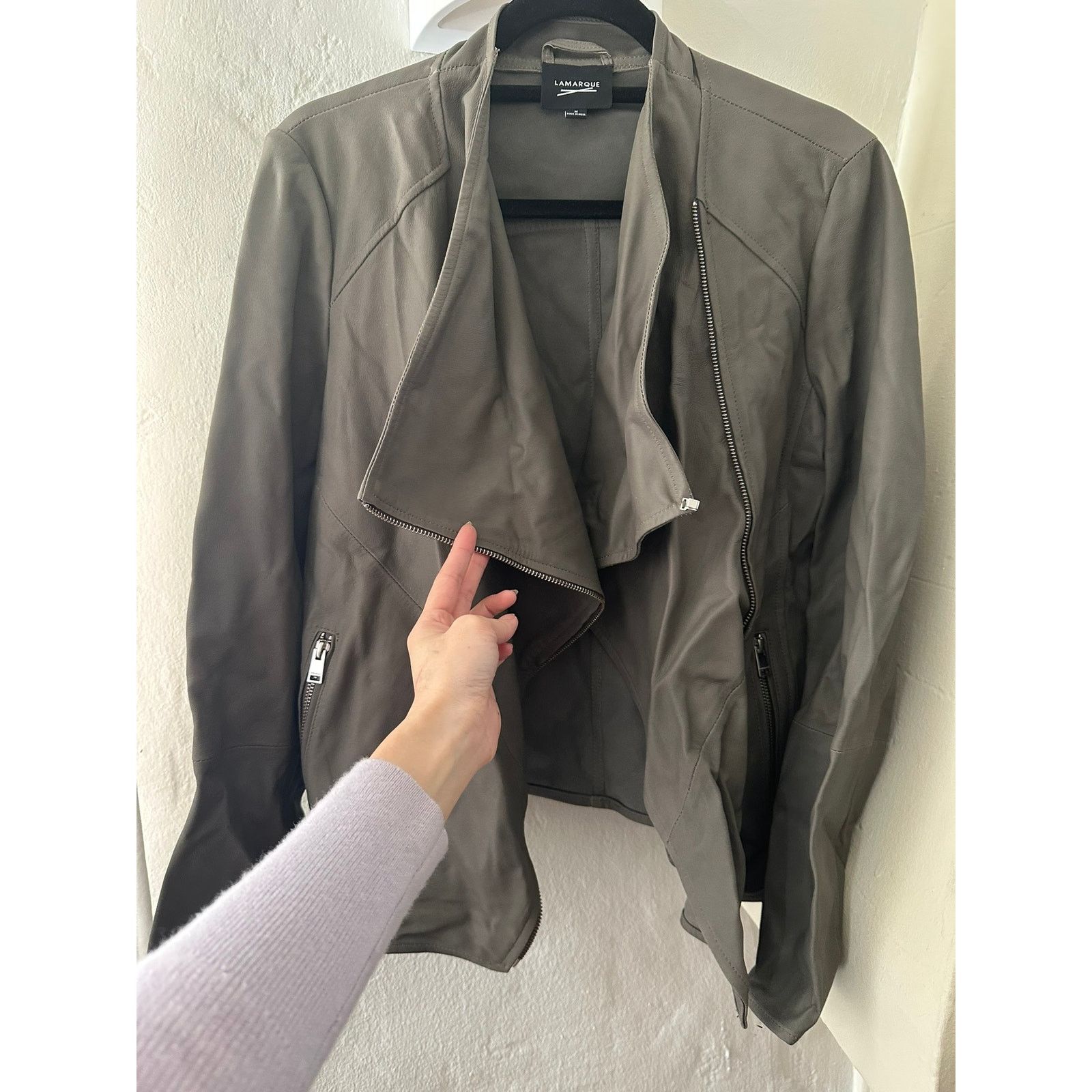 LAMARQUE Lamarque Leather Asymmetrical Zip Biker Moto Jacket M Size M / US 6-8 / IT 42-44 - 3 Thumbnail