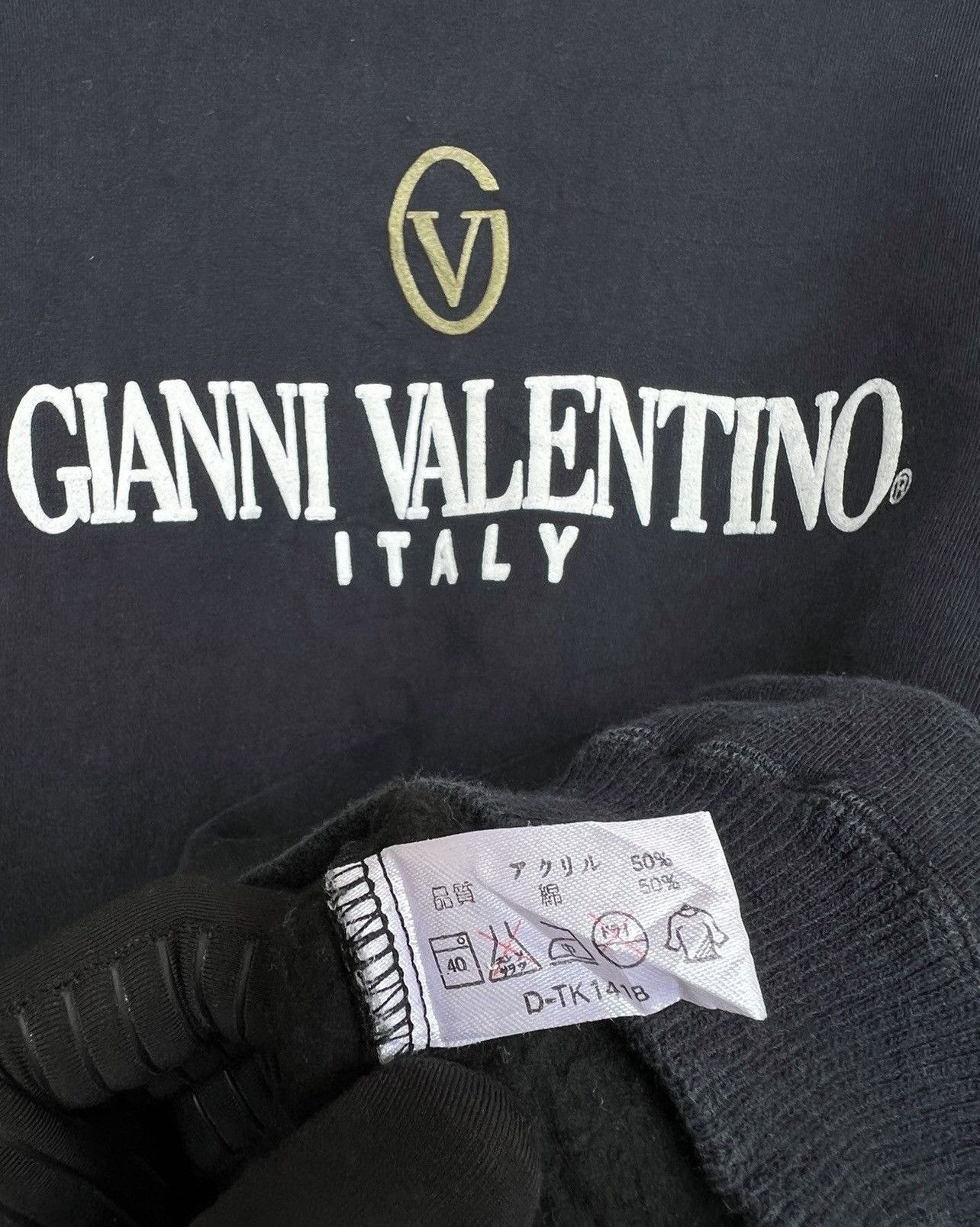 Vintage Gianni Valentino Spellout Logo Black Sweatshirt
