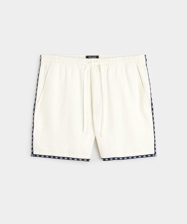 Todd Snyder Todd Snyder Tipped Embroidered Weekend Shorts (white) Size US 30 / EU 46 - 1 Thumbnail