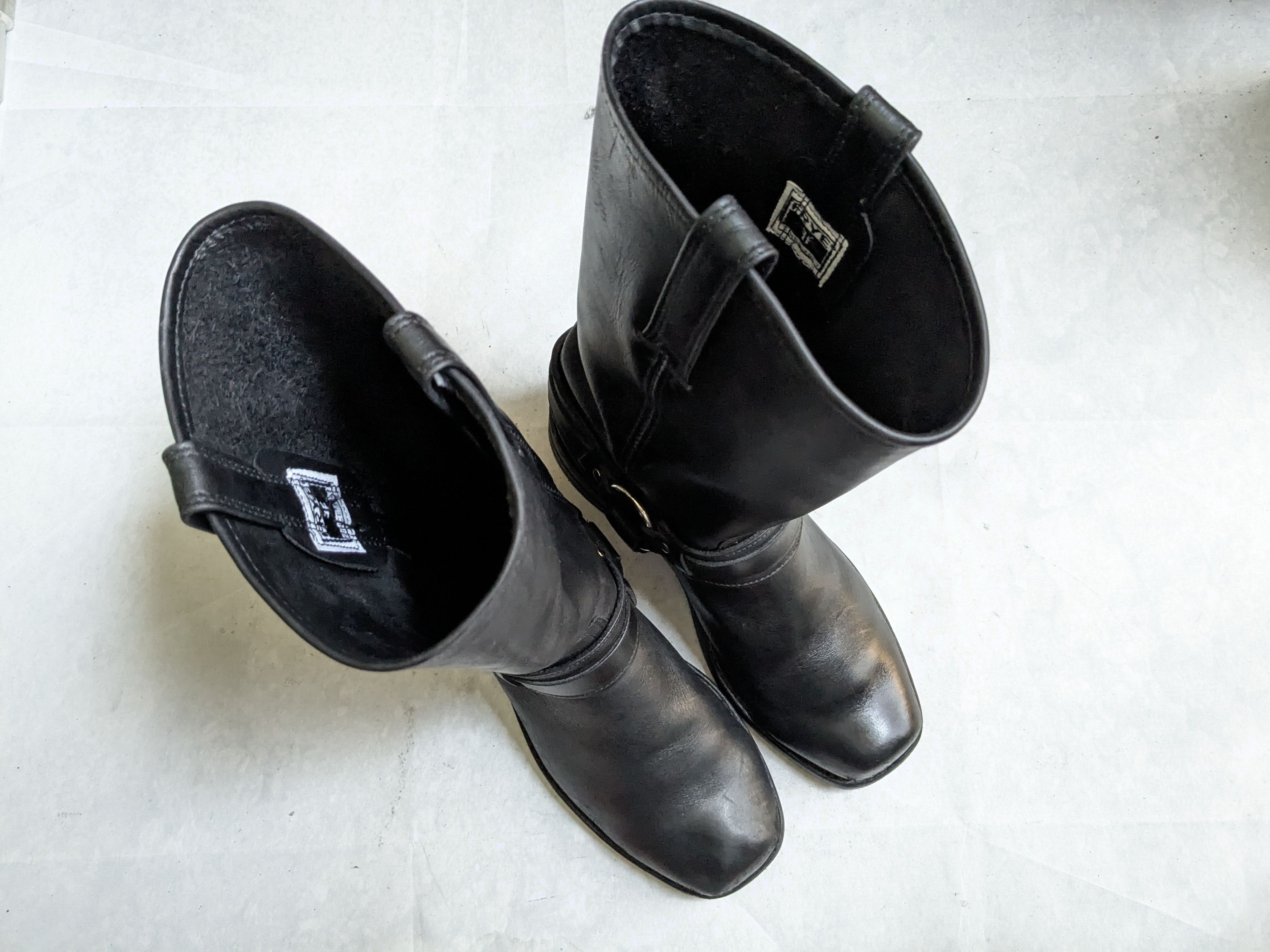 Frye Frye Harness Black Leather 9 W Wide Leather Buckle Belted Size US 9 / EU 42 - 4 Thumbnail
