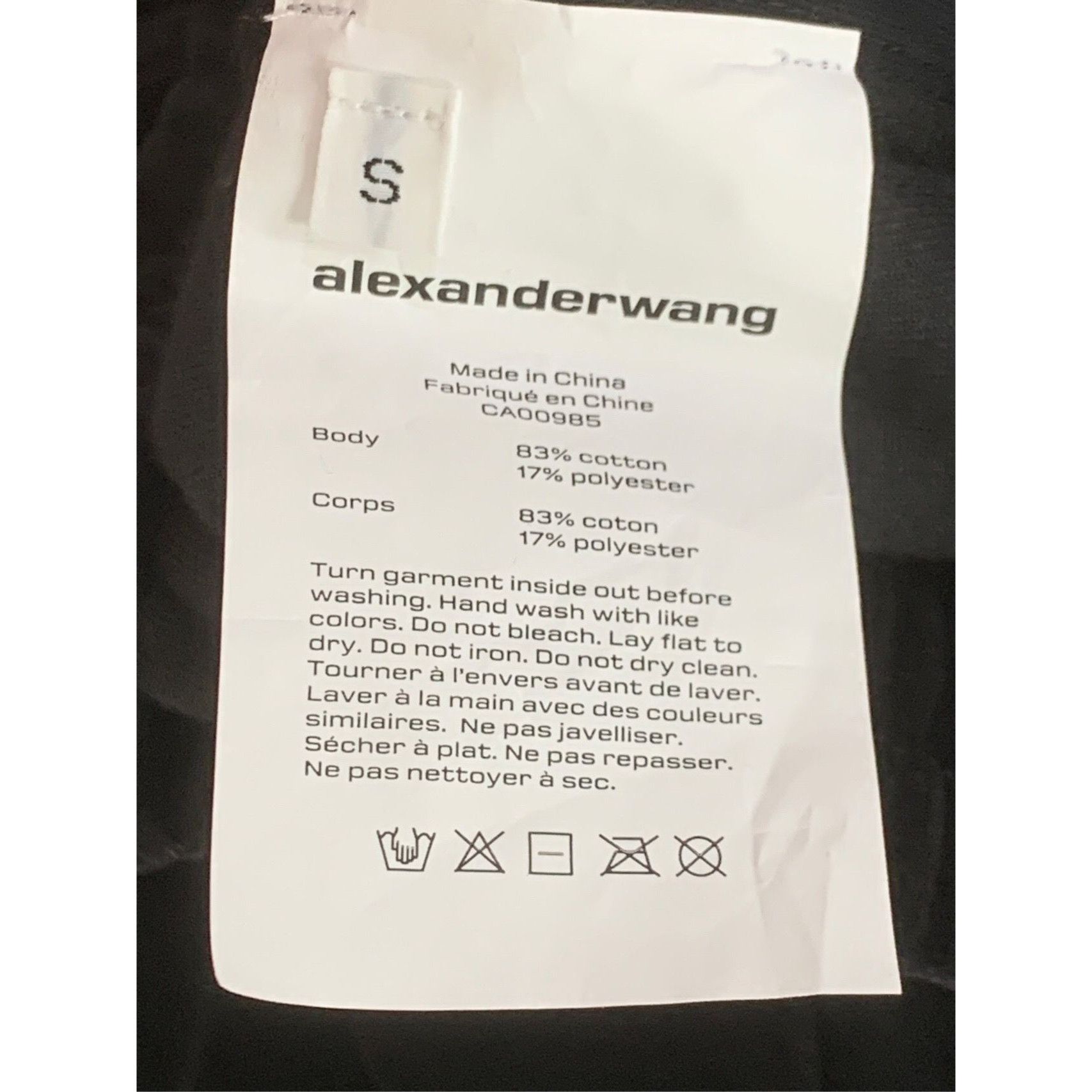 Alexander Wang Alexander Wang Women's 22' Black Cotton Velvet Logo Tapered Size 22" - 4 Thumbnail